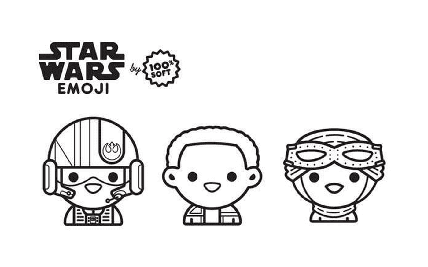 coloriage star wars emoji pilotes