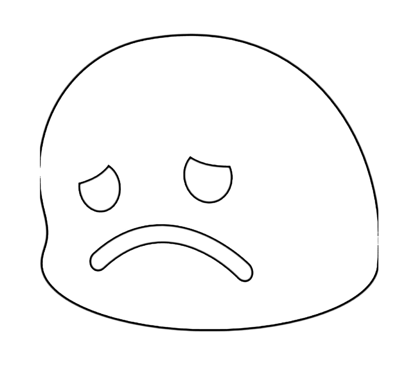 coloriage Google Emoji Disappointed