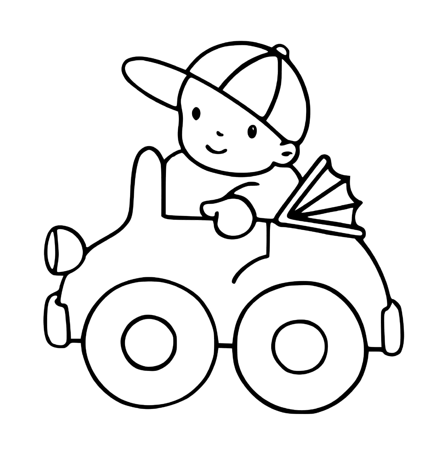 voiture avec enfant au volant maternelle