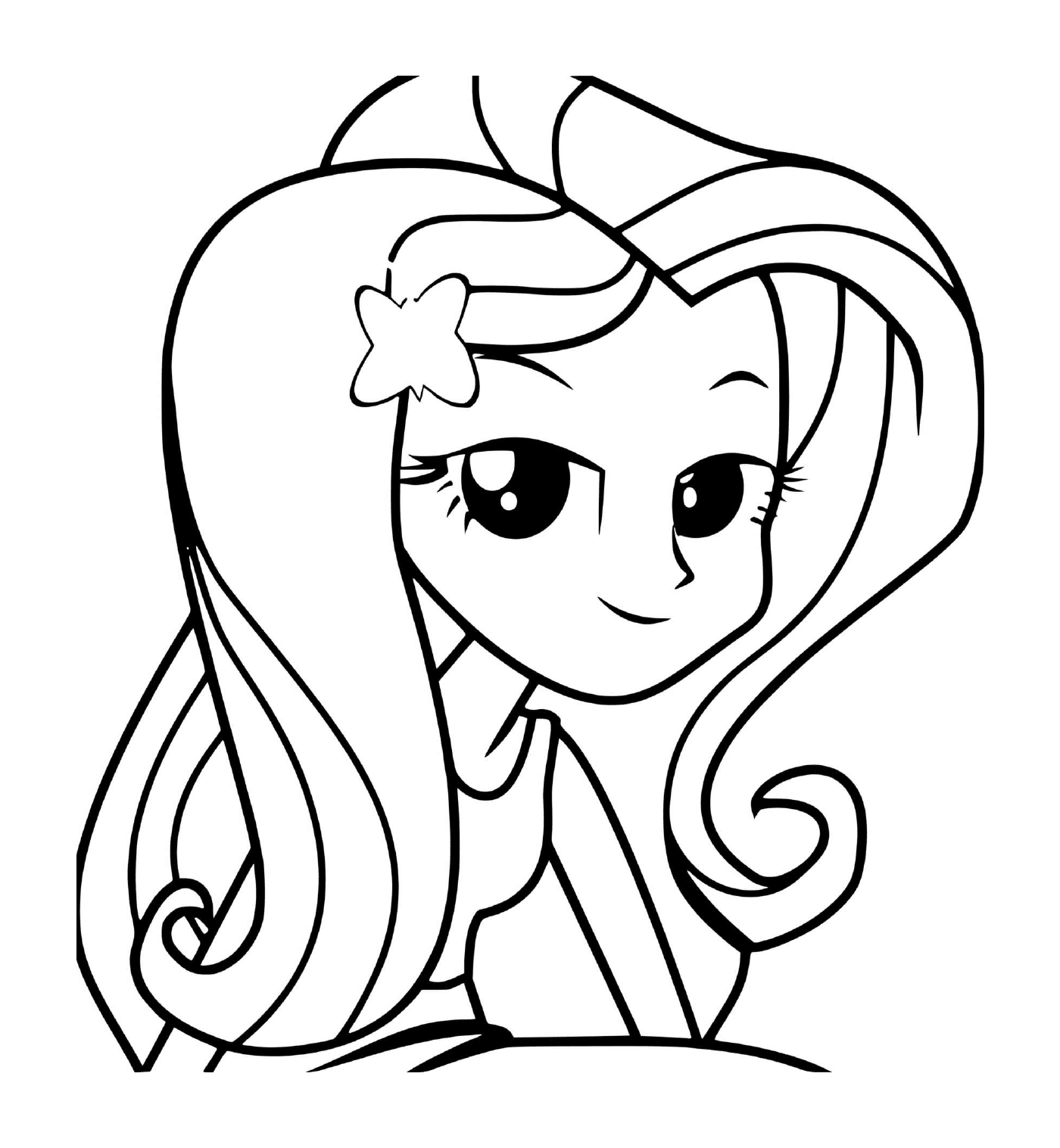 coloriage My Little Pony Equestria Girls Fluttershy cute princess