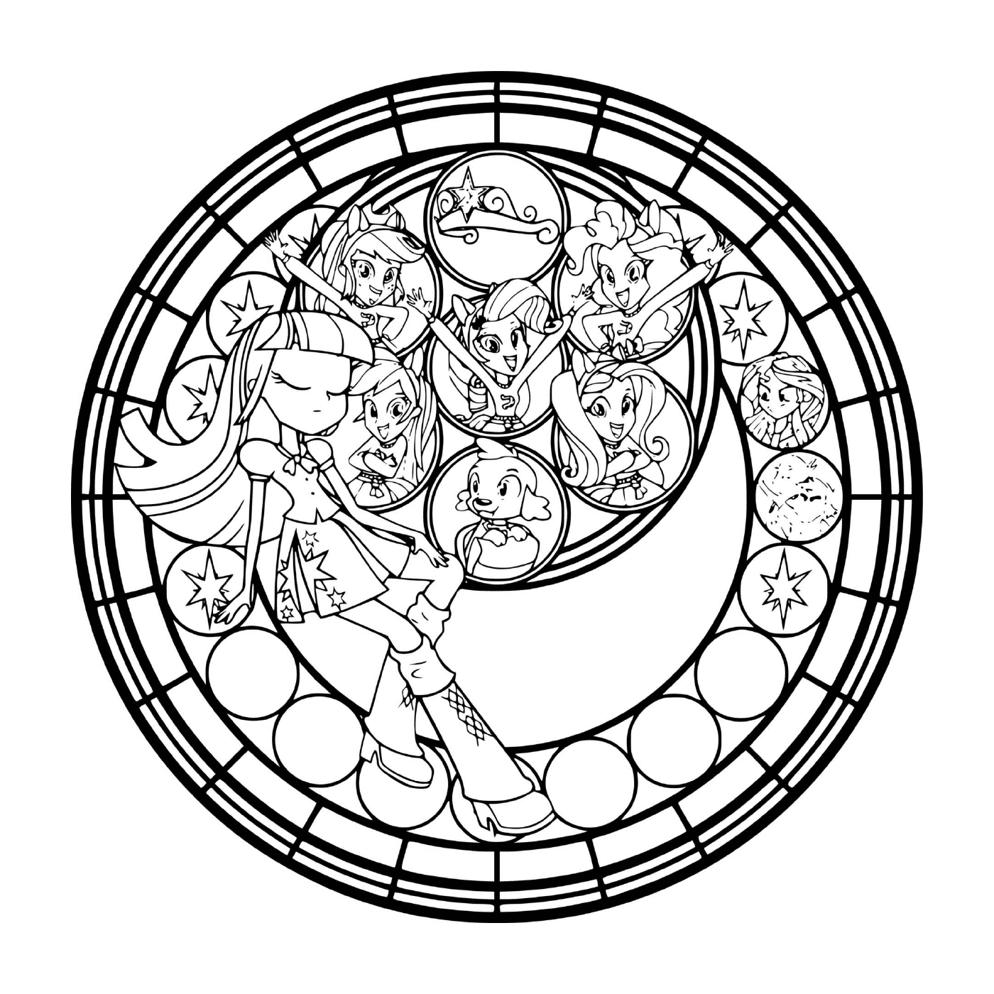 coloriage My Little Pony Equestria Girls Stained Glass