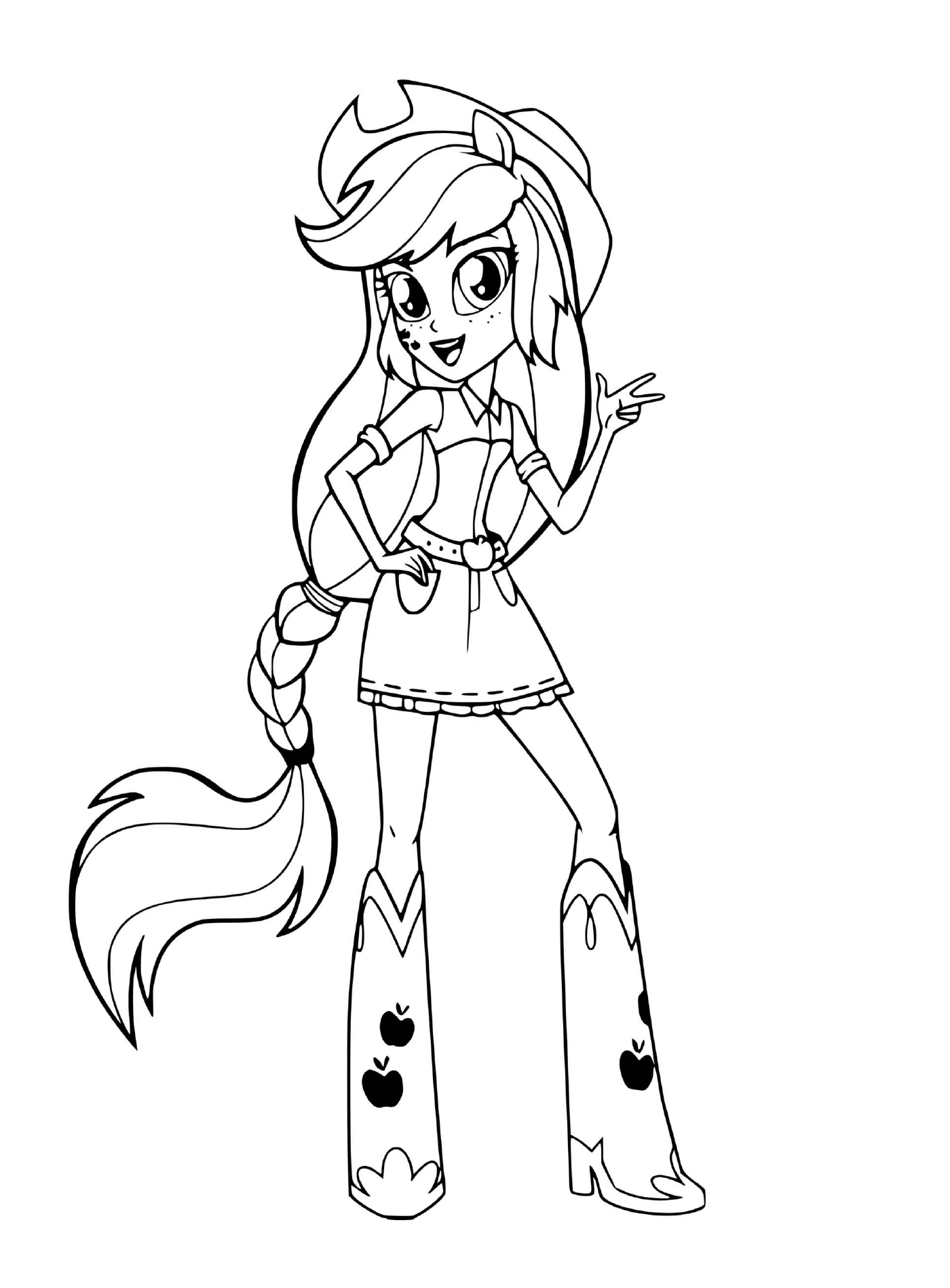 coloriage My Little Pony Equestria Girls Apple Jack