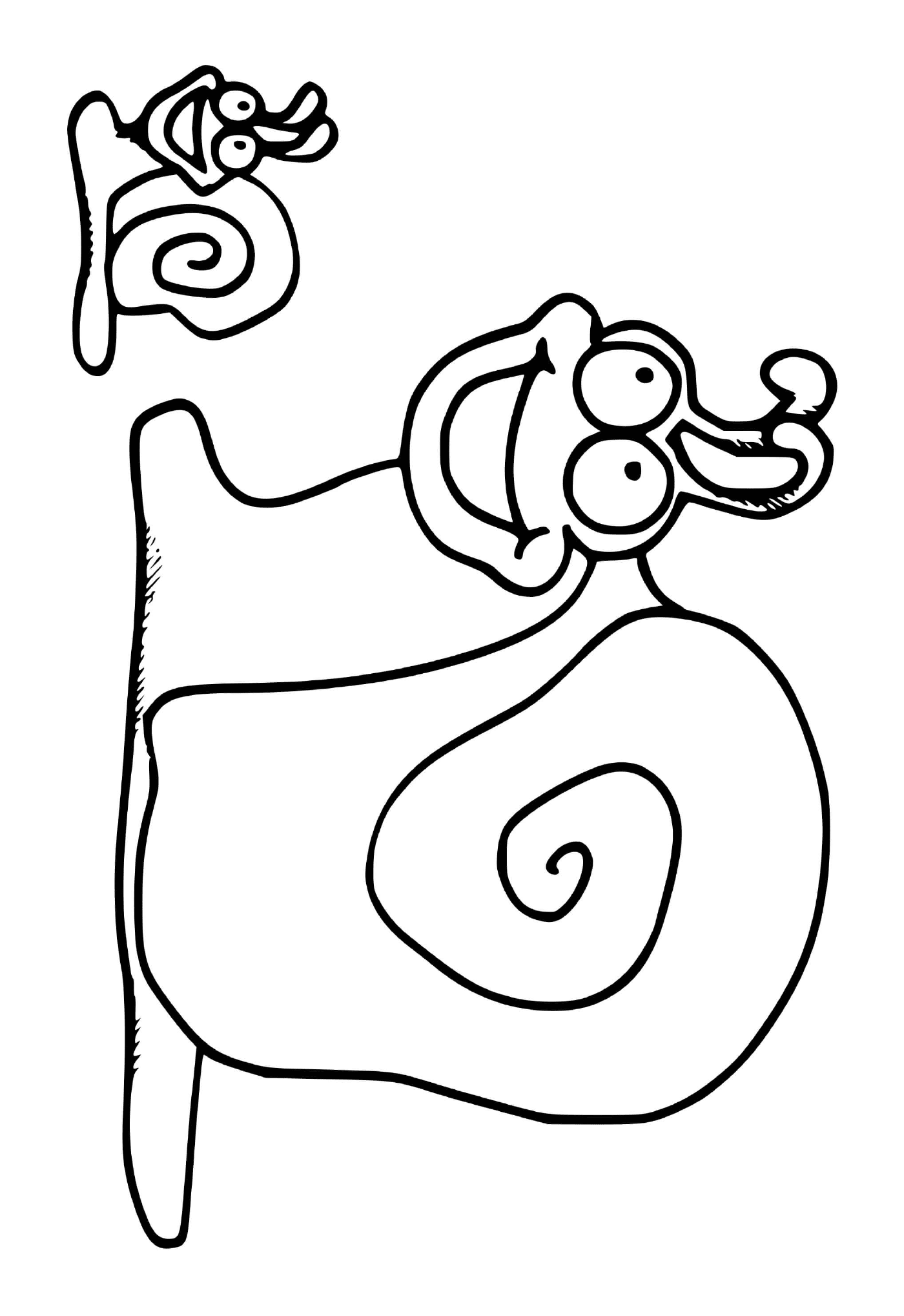 coloriage escargot helix aspersa avec son bebe