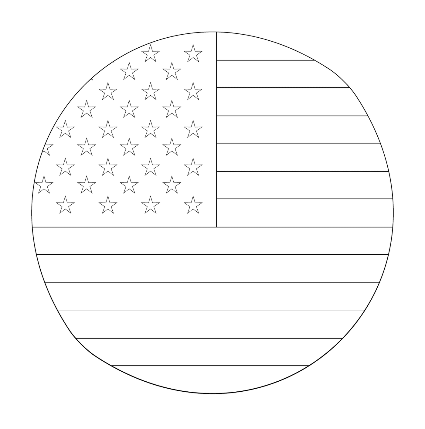 coloriage american drapeau in circle