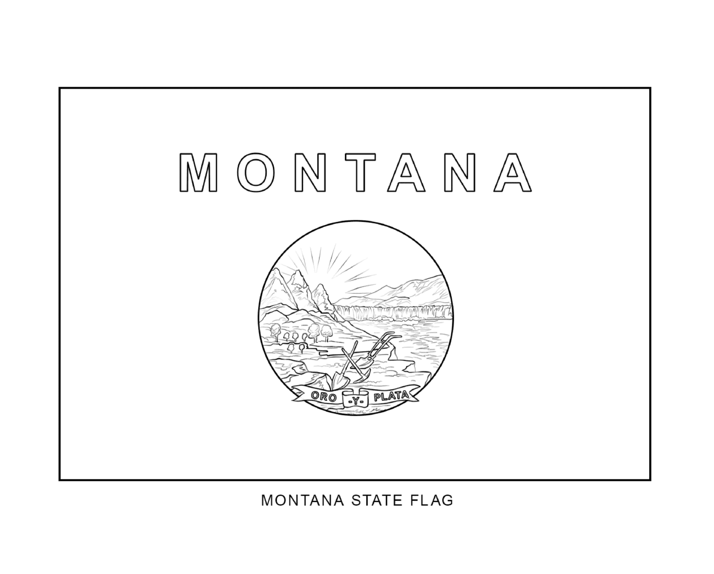 coloriage montana drapeau Etats Unis