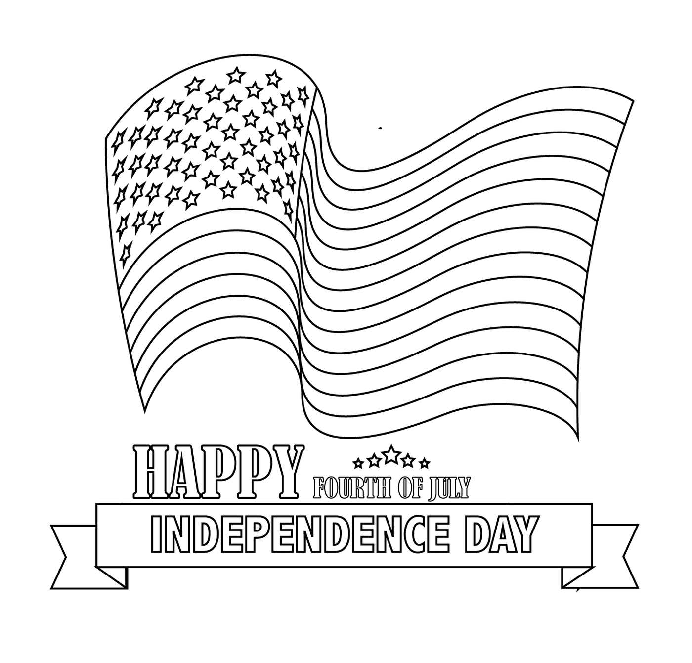 coloriage happy fourth of july