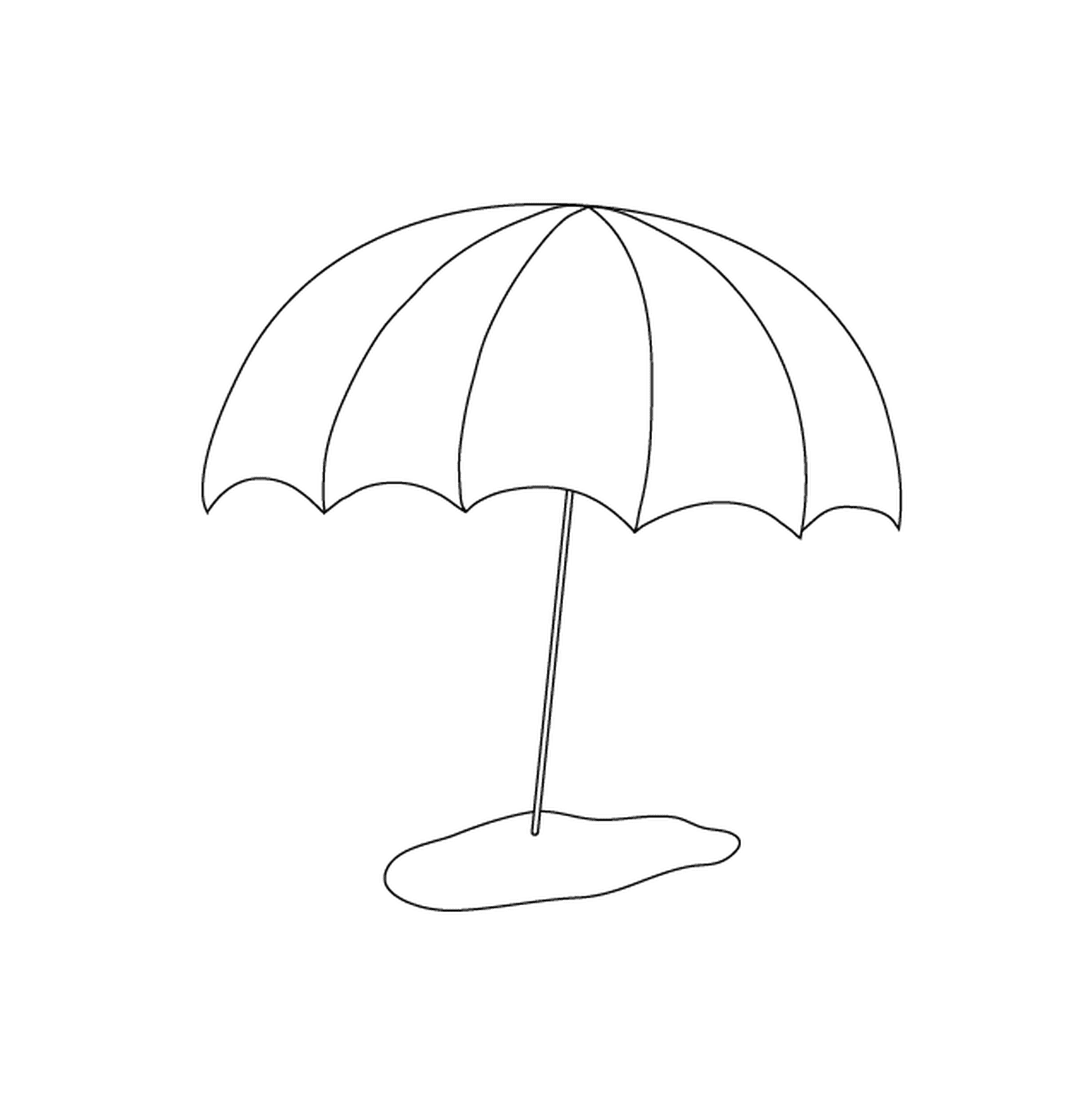 coloriage parasol de plage vacance ete