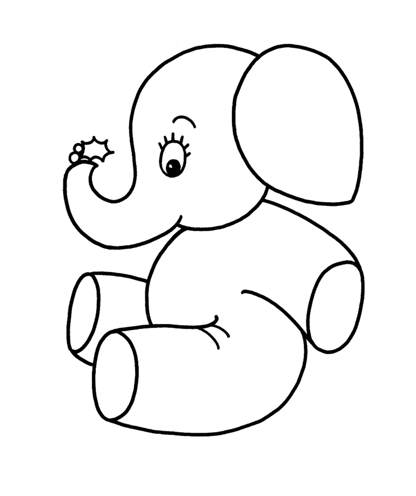 coloriage elephant facile 114