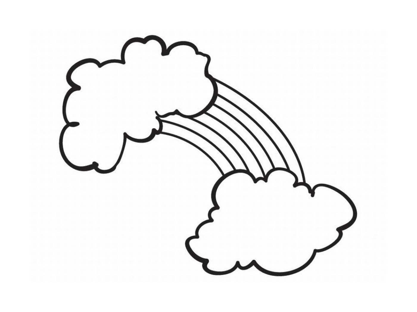 coloriage arc en ciel facile avec nuages