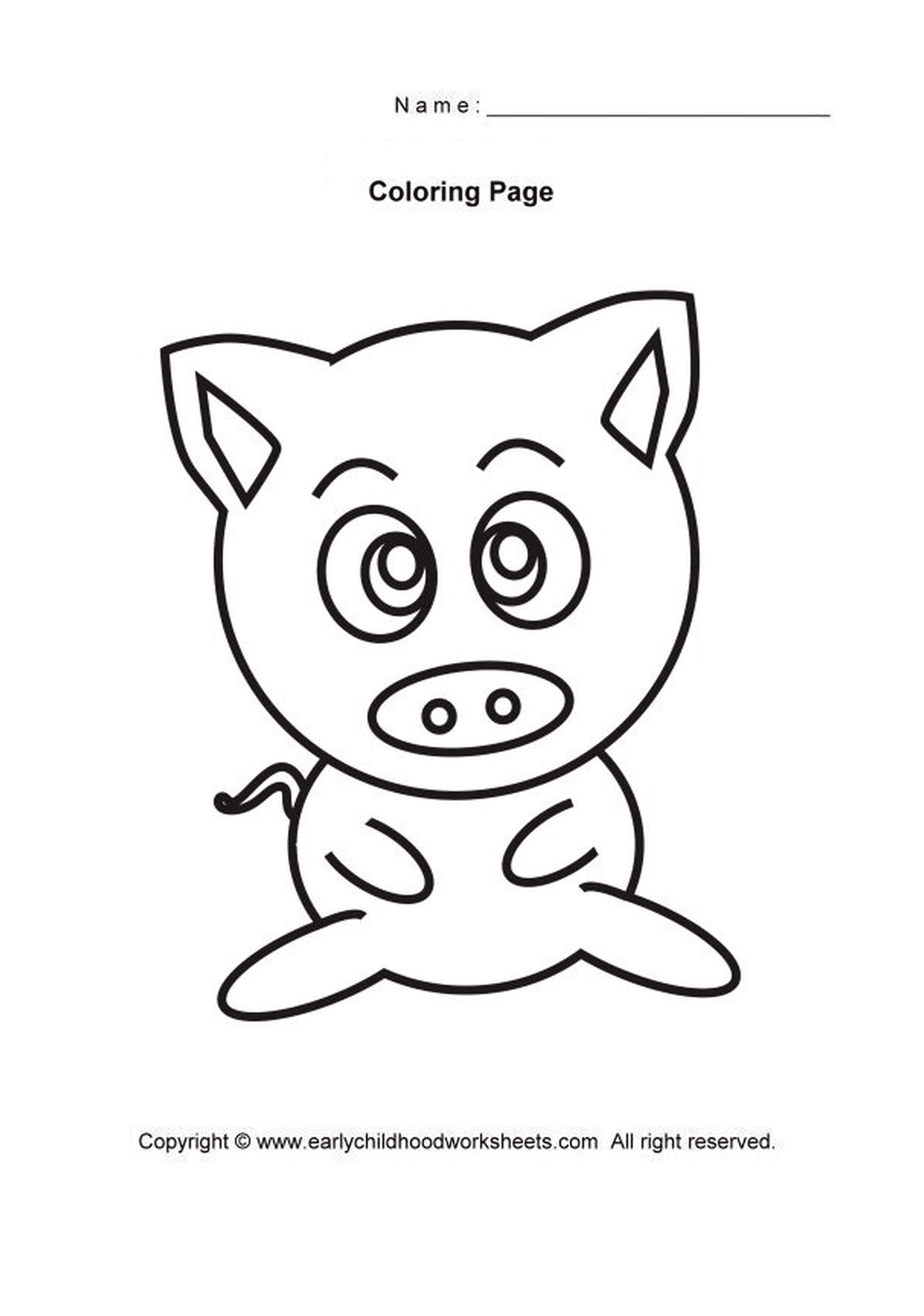 coloriage cochon mignon facile 11