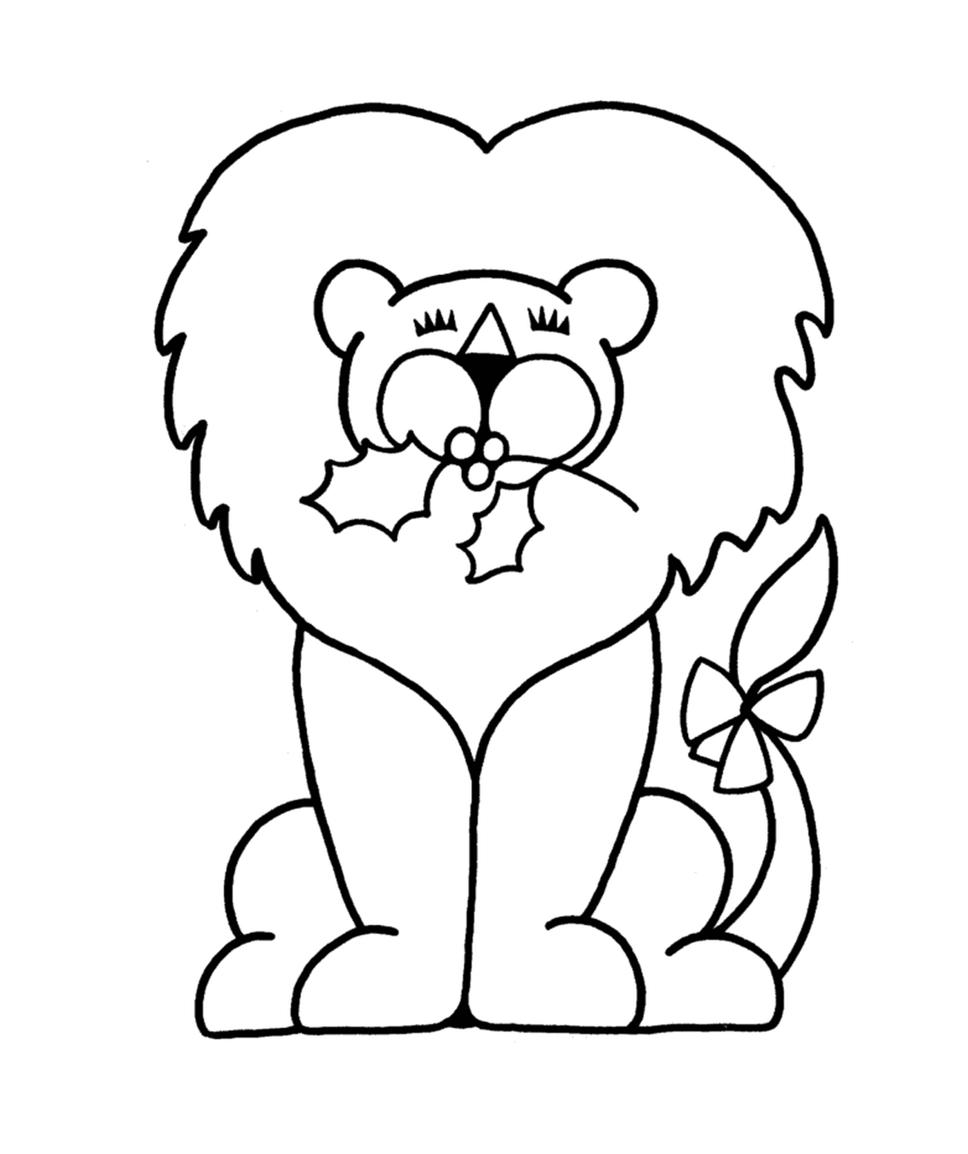 coloriage lion facile 61