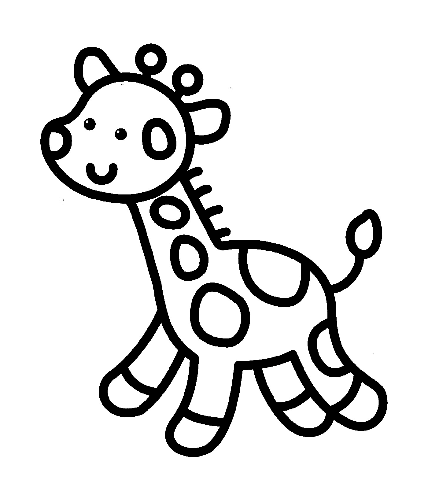 coloriage giraffe facile enfant maternelle