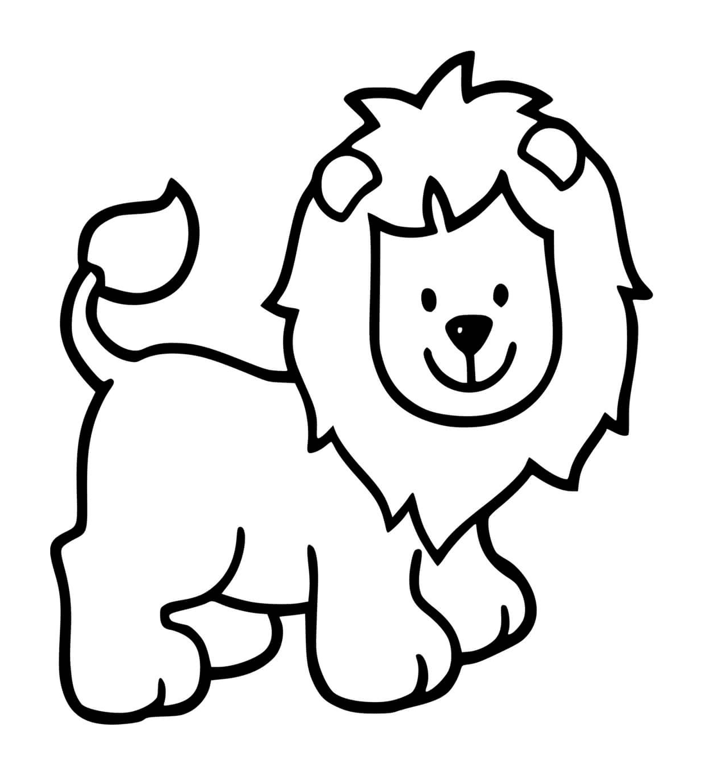 coloriage lion facile maternelle 2 ans