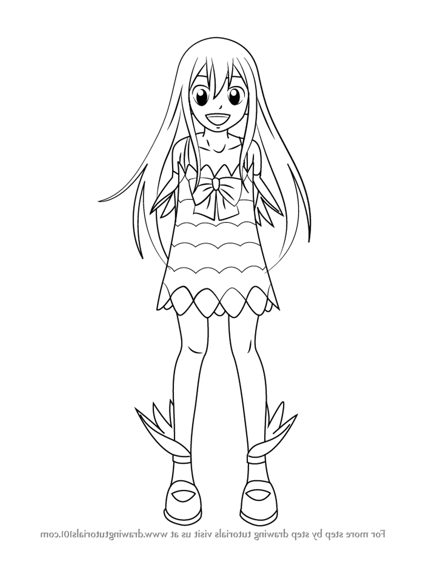 coloriage how to draw Wendy Marvell from Fairy Tail step 0