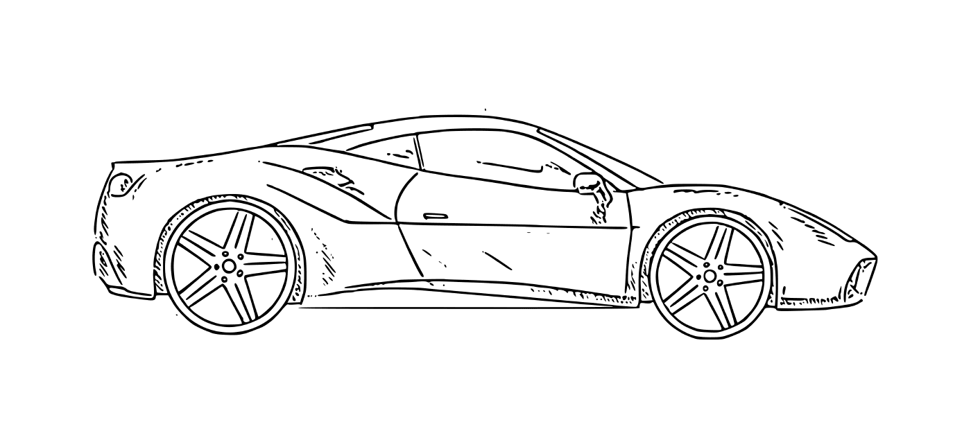 coloriage Ferrari Portofino decapotable V8 Biturbo