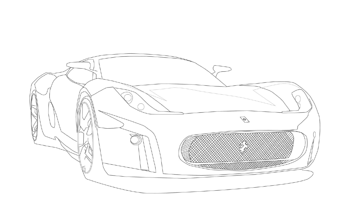 coloriage automobile de course Ferrari