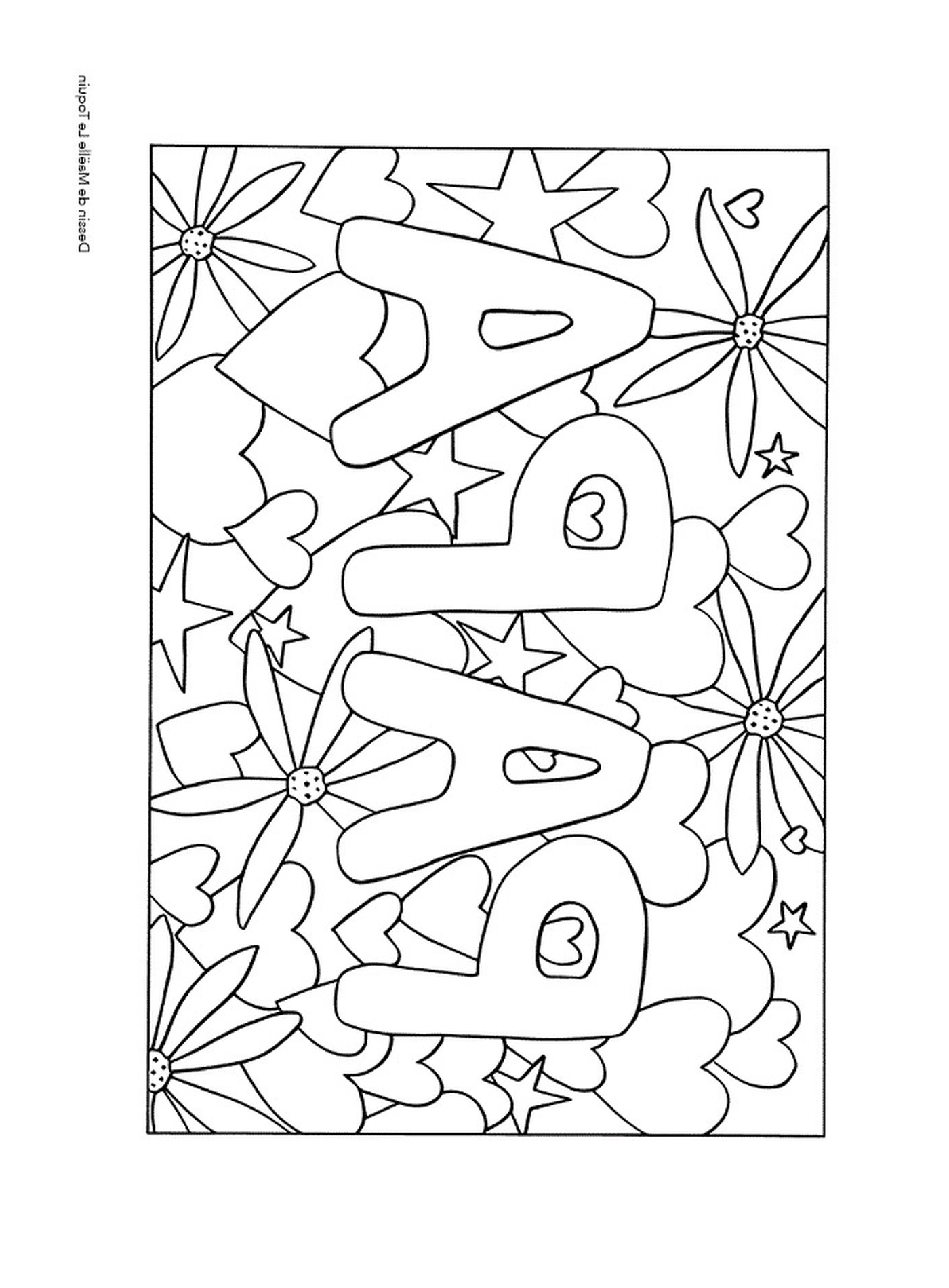 coloriage fete des peres avec mot papa mandala doodle