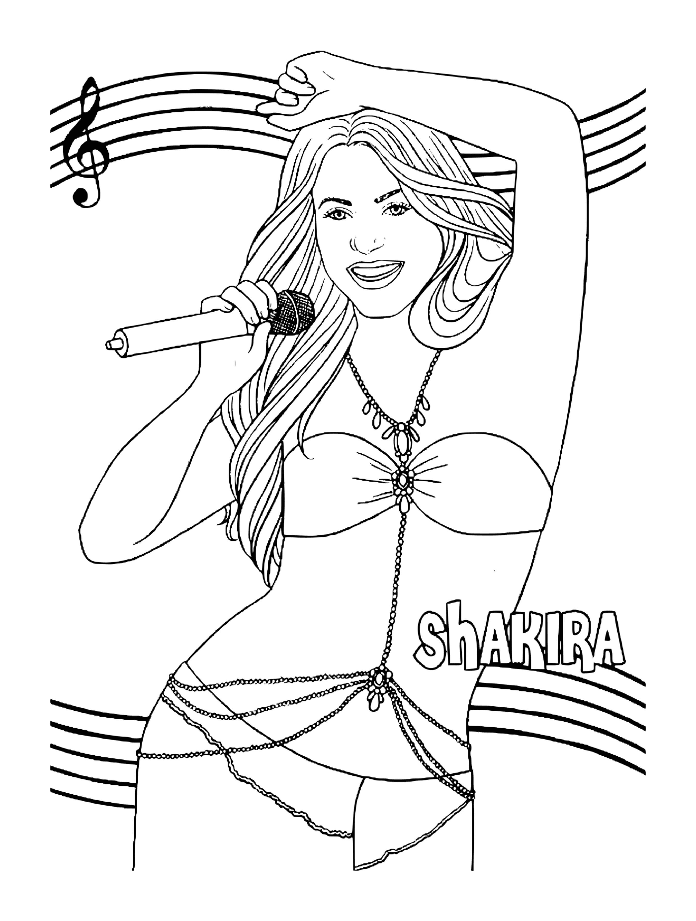 coloriage chanteuse shakira star de la musique