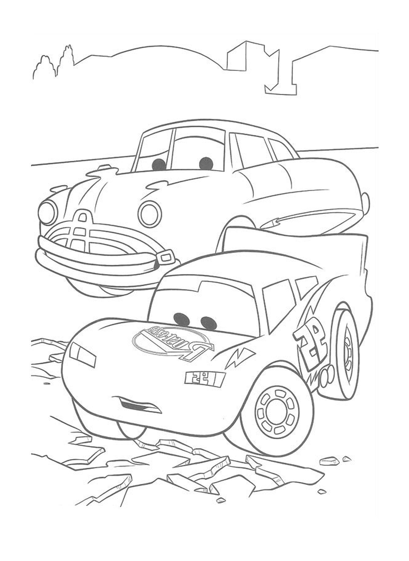 coloriage flash mcqueen cars reflechit