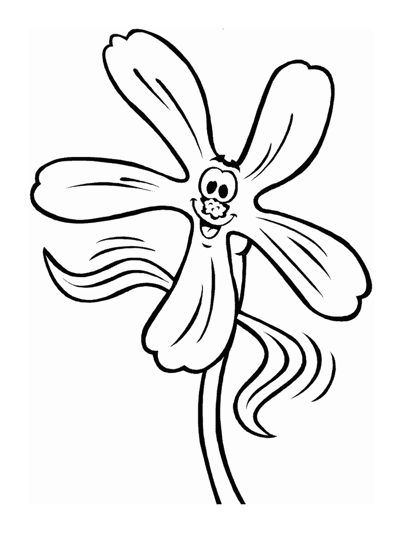 coloriage fleur personnage 3