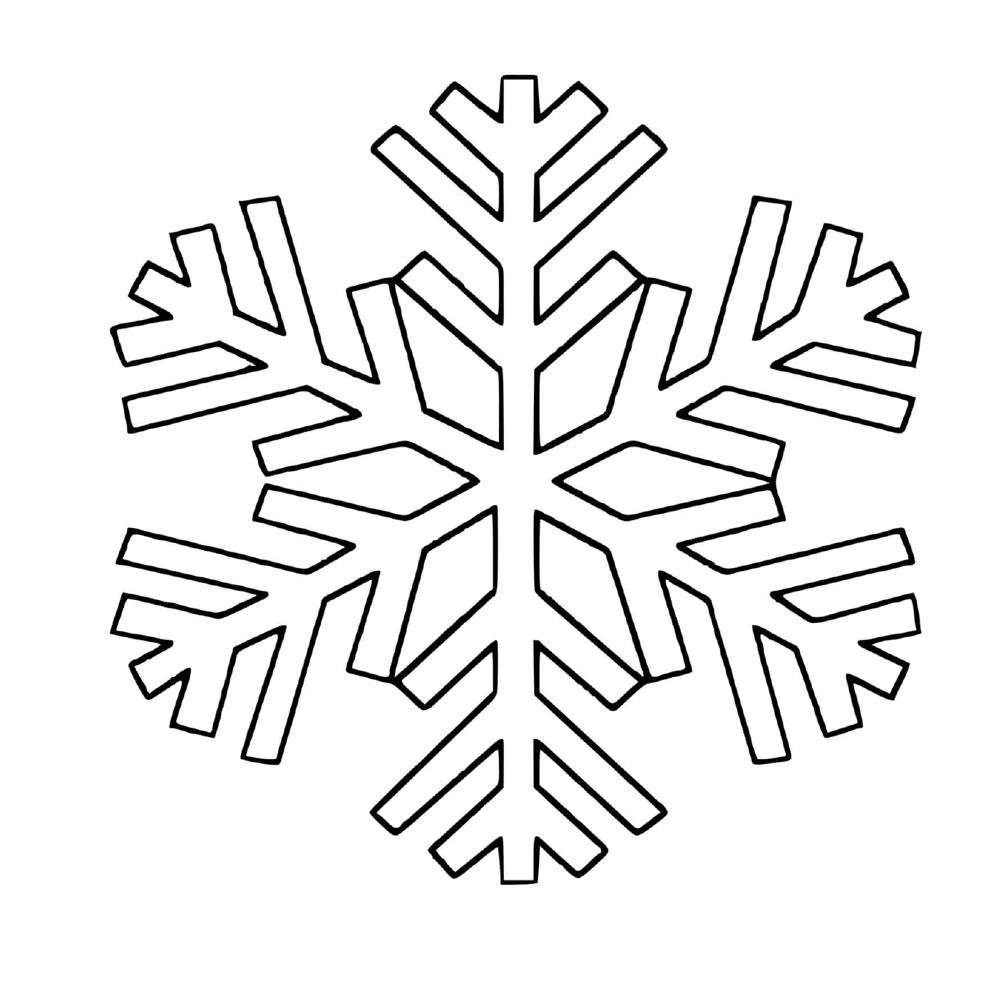 coloriage flocon de neige facile pour enfants