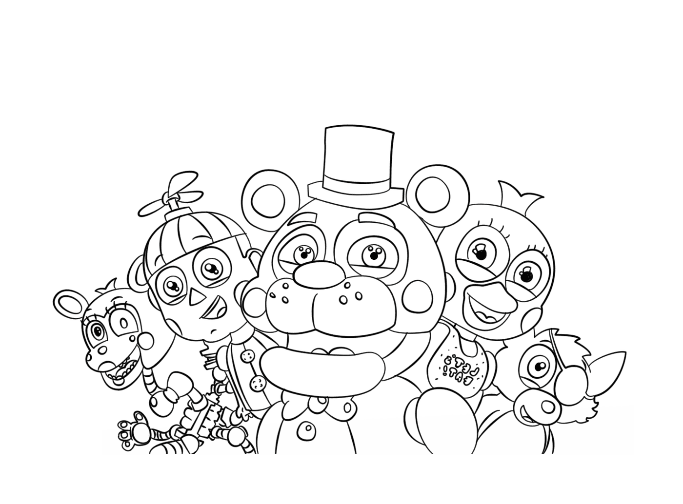 coloriage five nights at freddys all characters