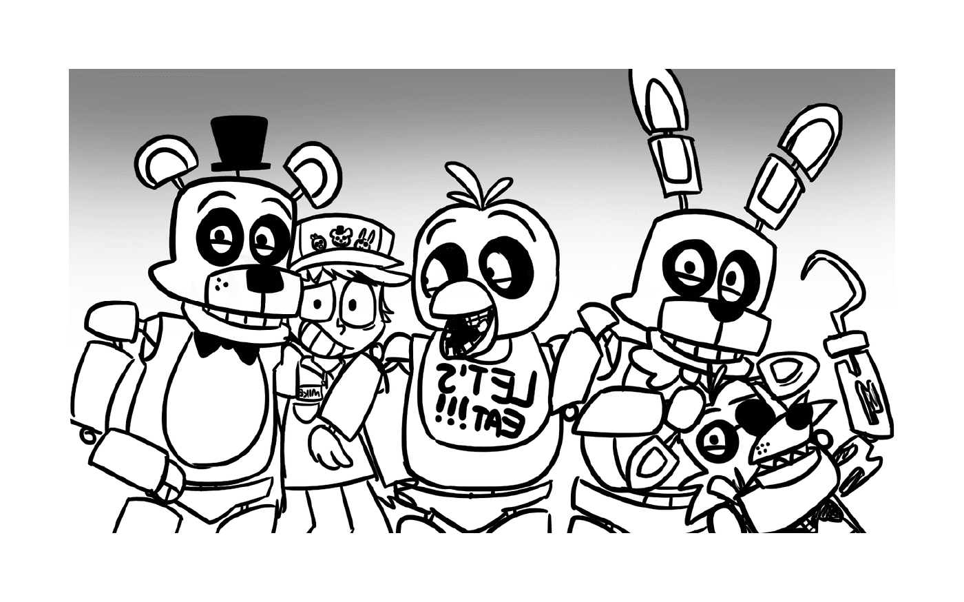 coloriage freddy s at five nights fnaf lets eat coloring pages
