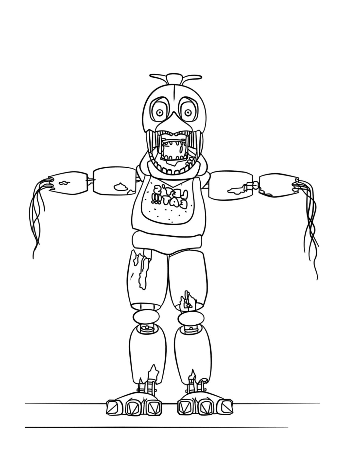 coloriage fnaf withered chica lets eat