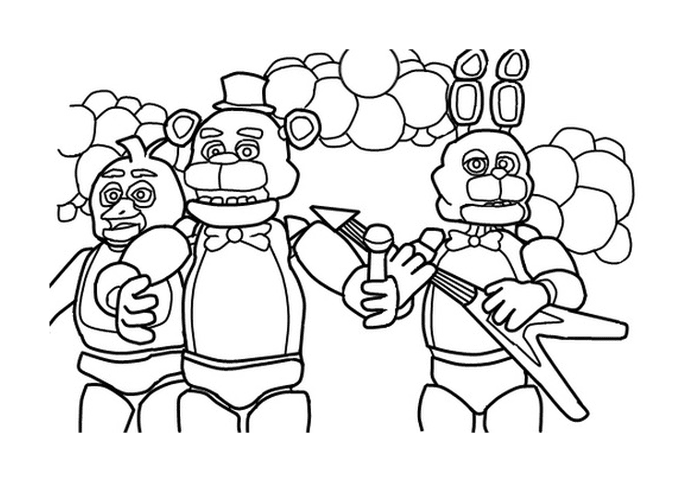 coloriage five nights at freddys fnaf music band coloring pages