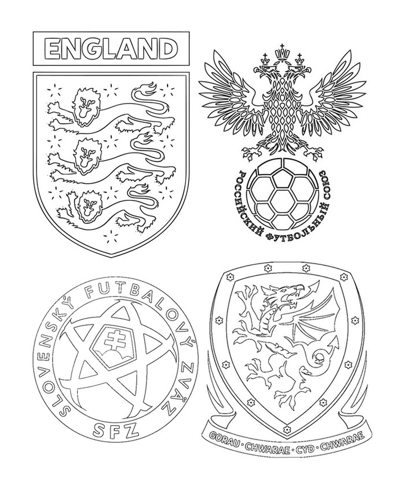 coloriage euro 2016 france football angleterre russie slovaquie pays de galles