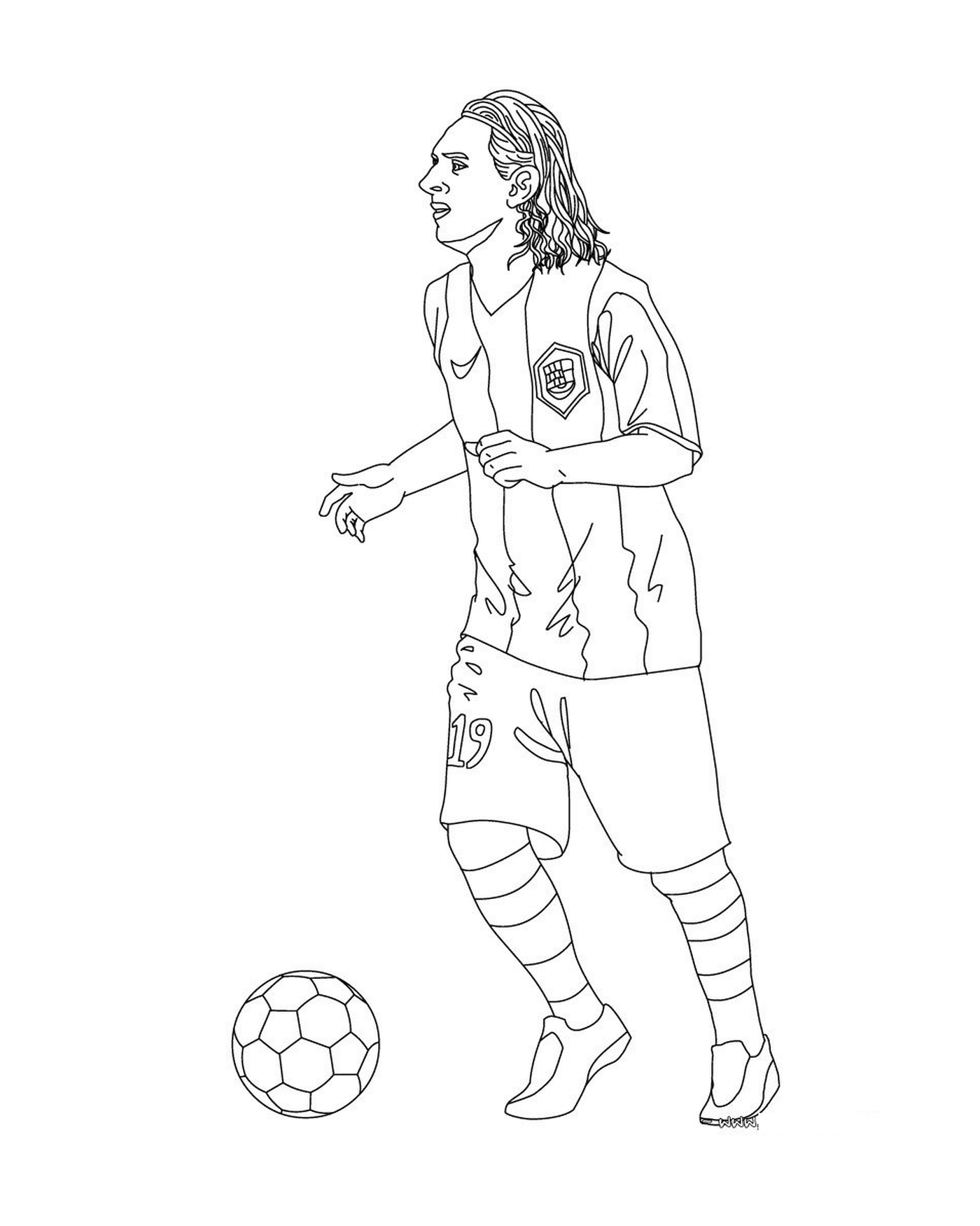 coloriage joueur football lionel messi barcelone