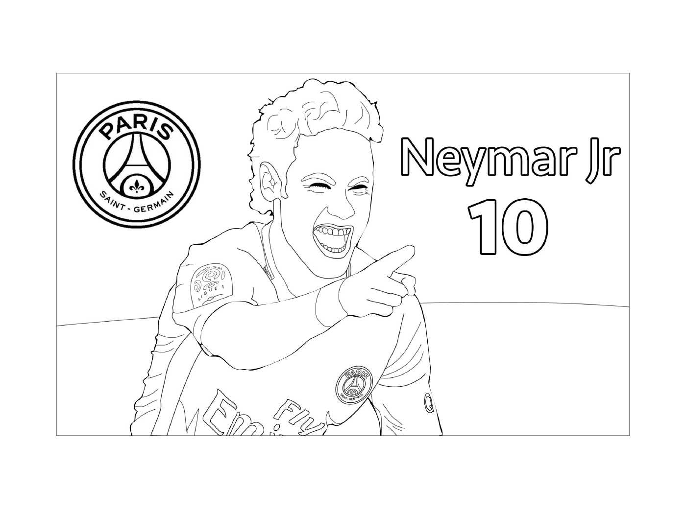 coloriage joueur de foot neymar jr psg