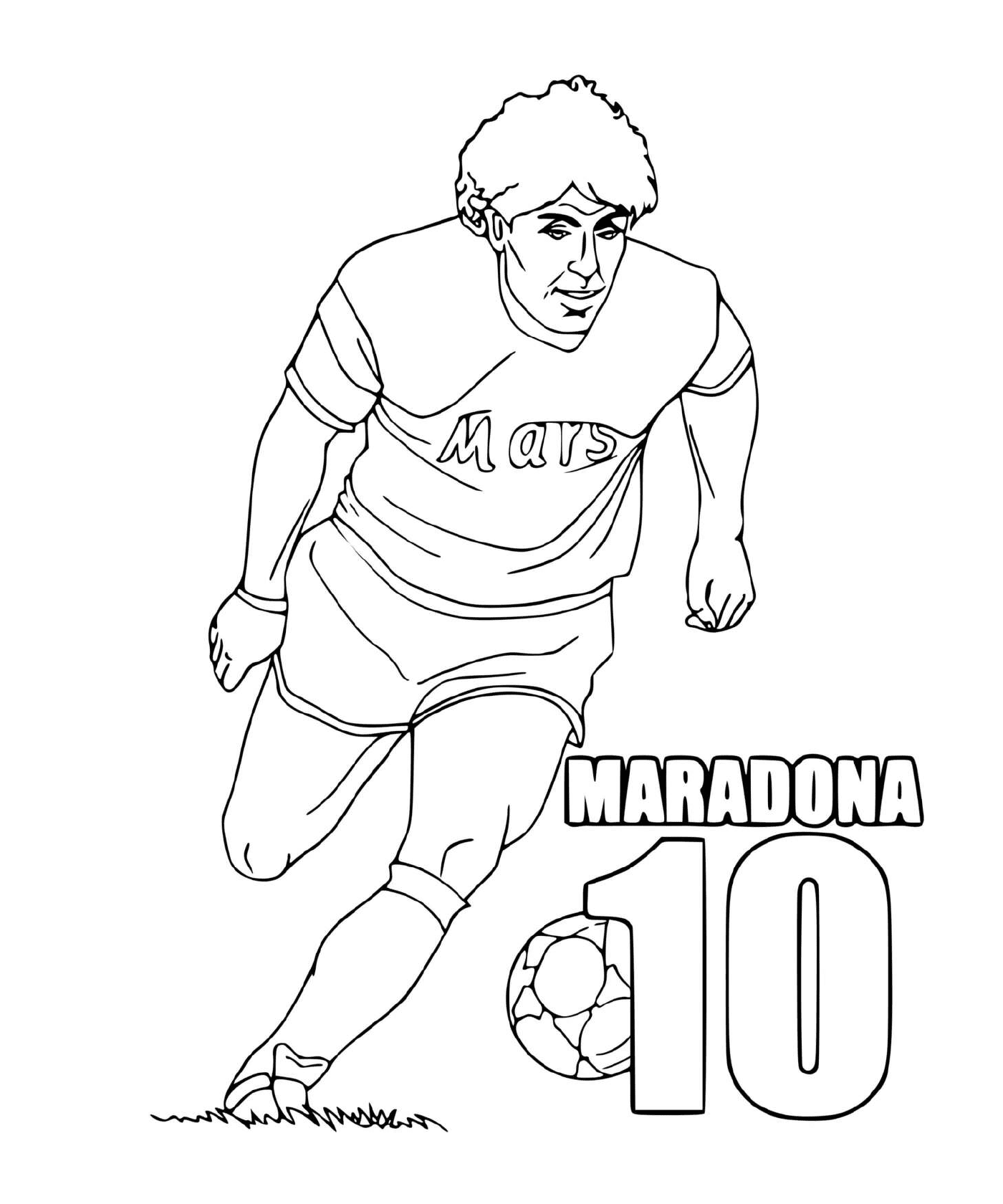 coloriage Diego Armando Maradona Footballeur argentin