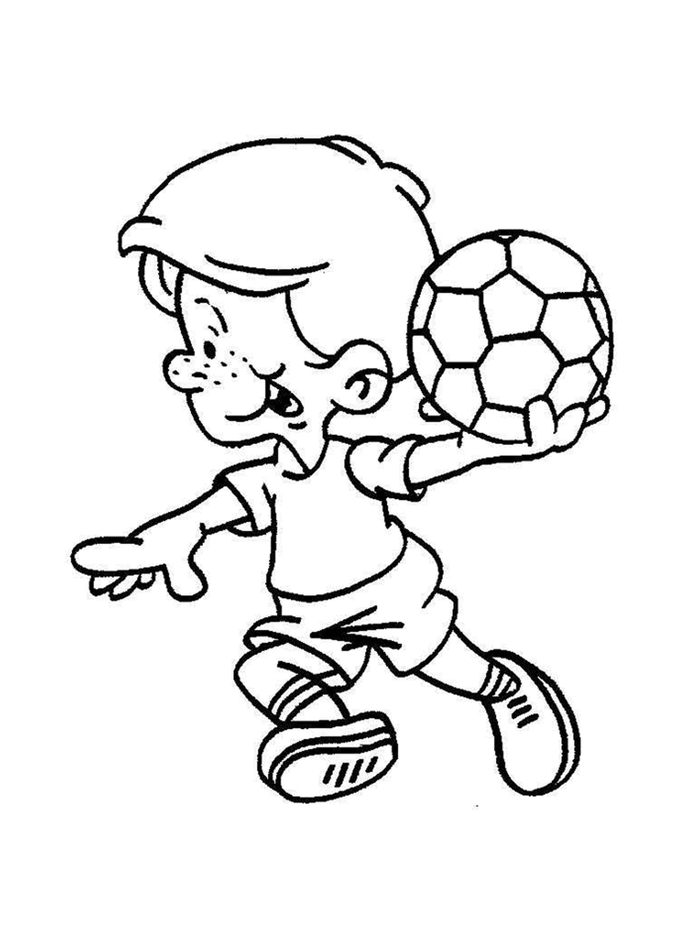 coloriage footballeur foot enfant ballon