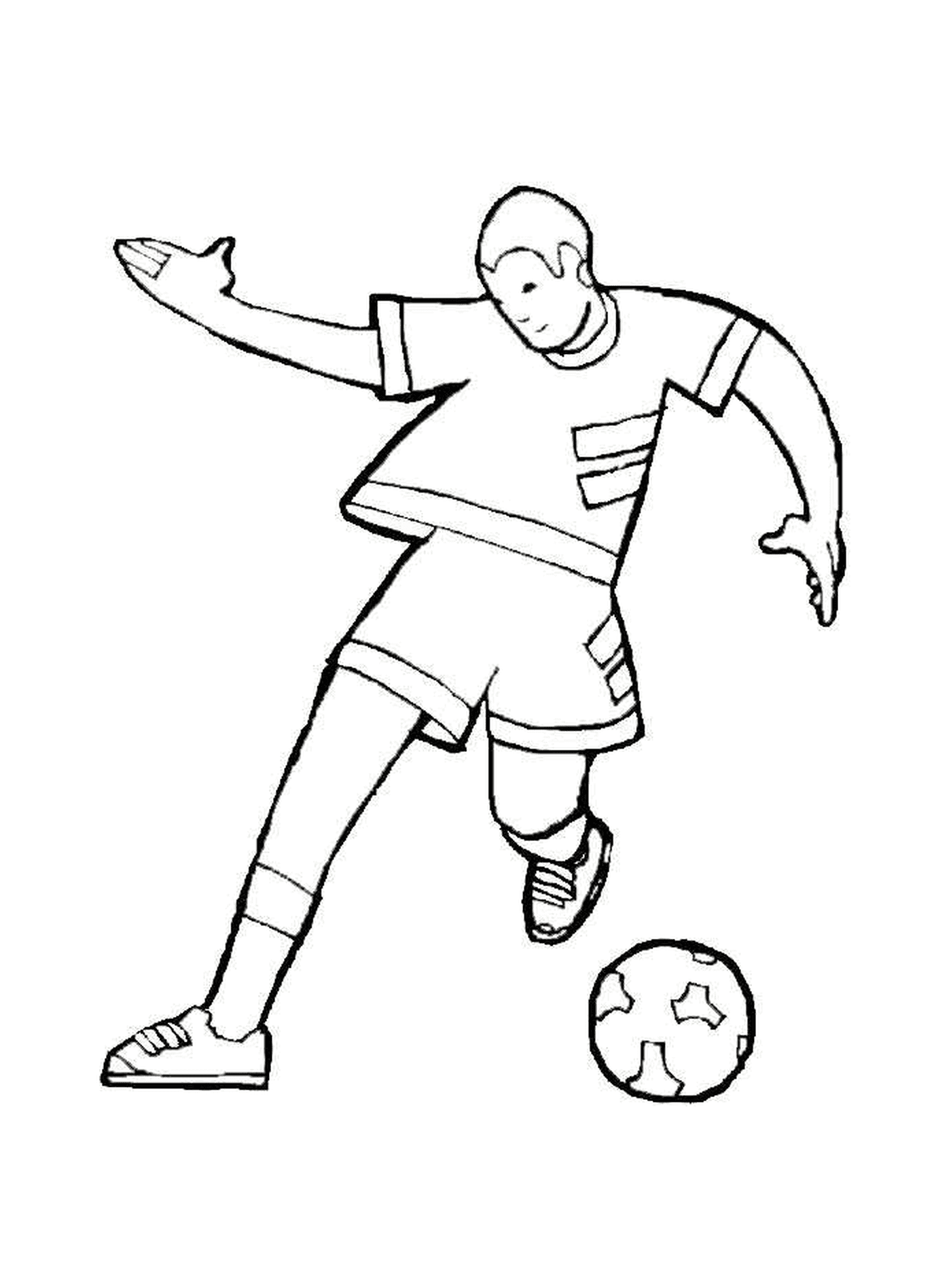 coloriage footballeur foot tir