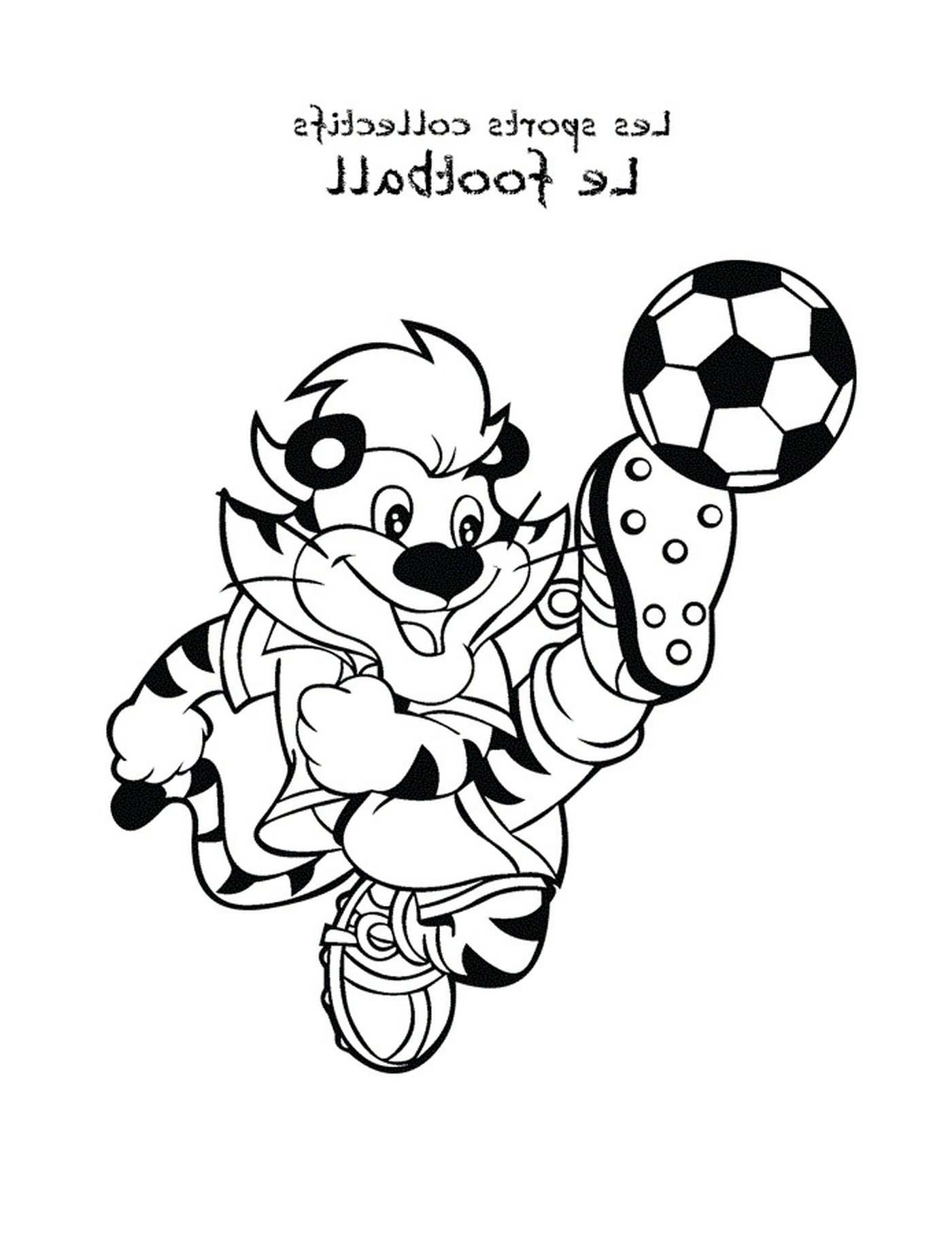 coloriage footballeur foot sport collectif football 7 lion