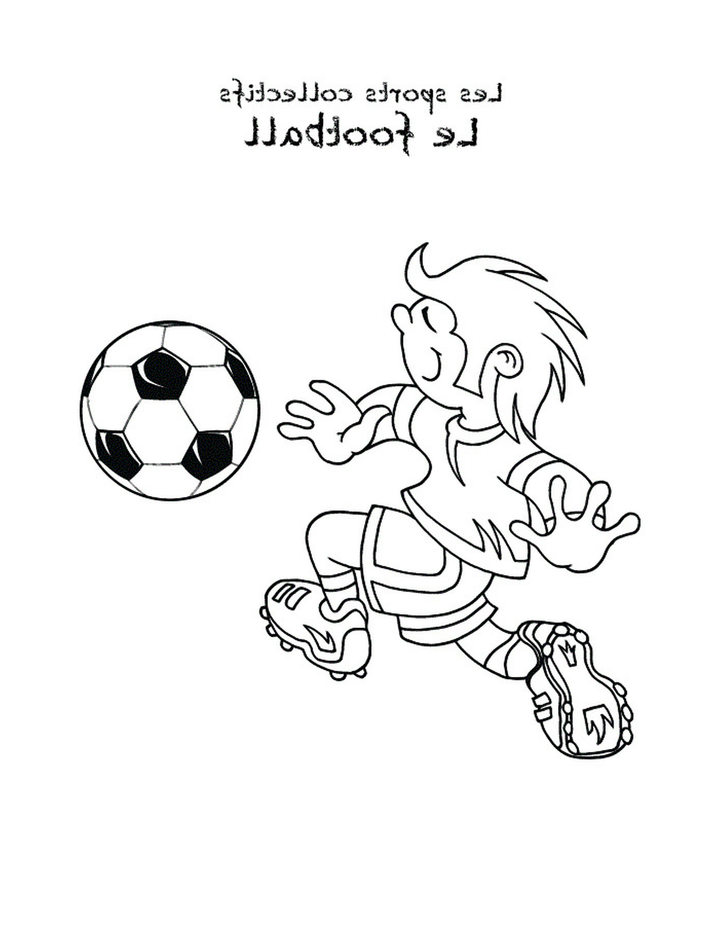 coloriage footballeur foot sport collectif football 9 enfant
