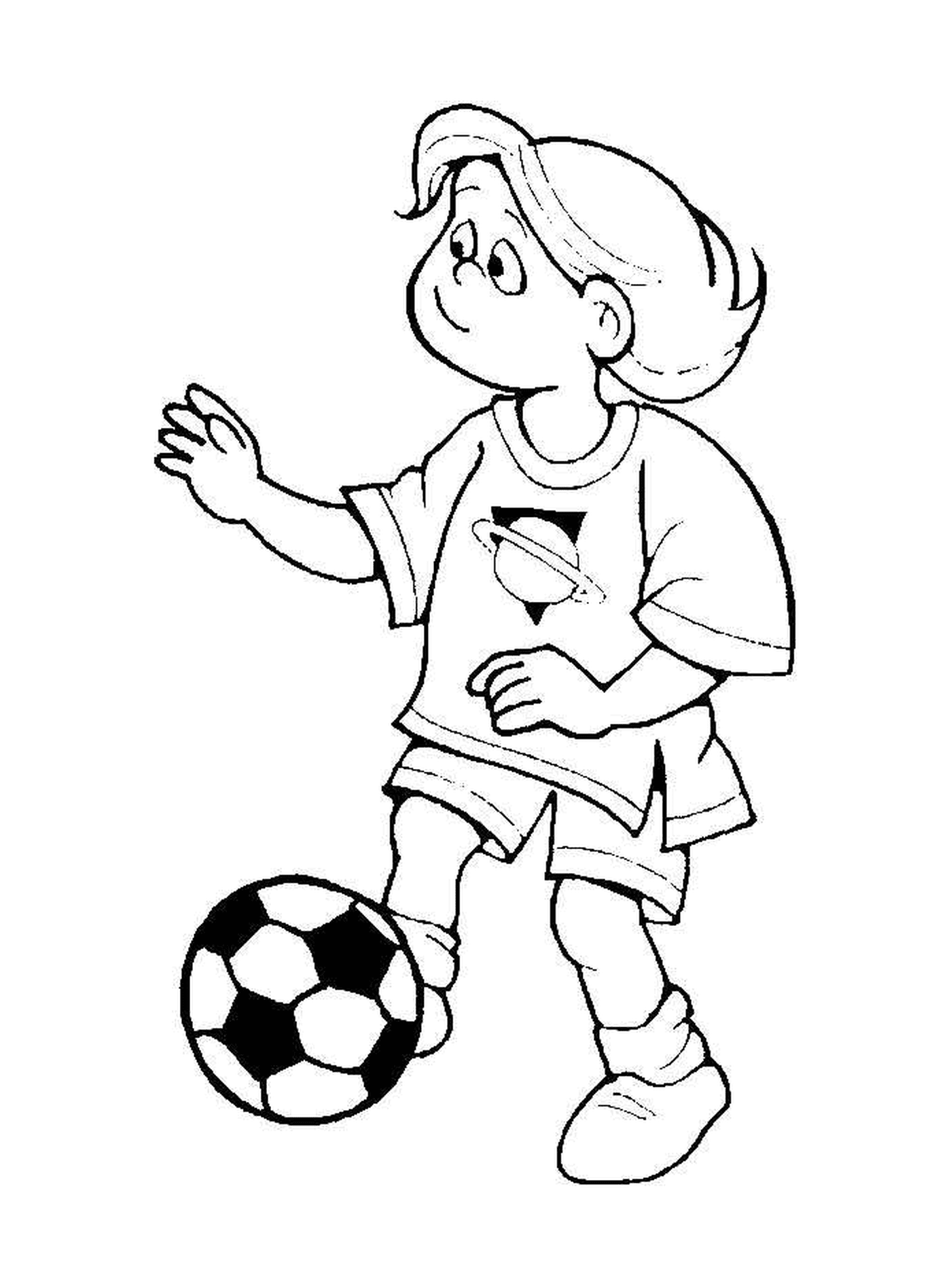 coloriage footballeur foot enfant
