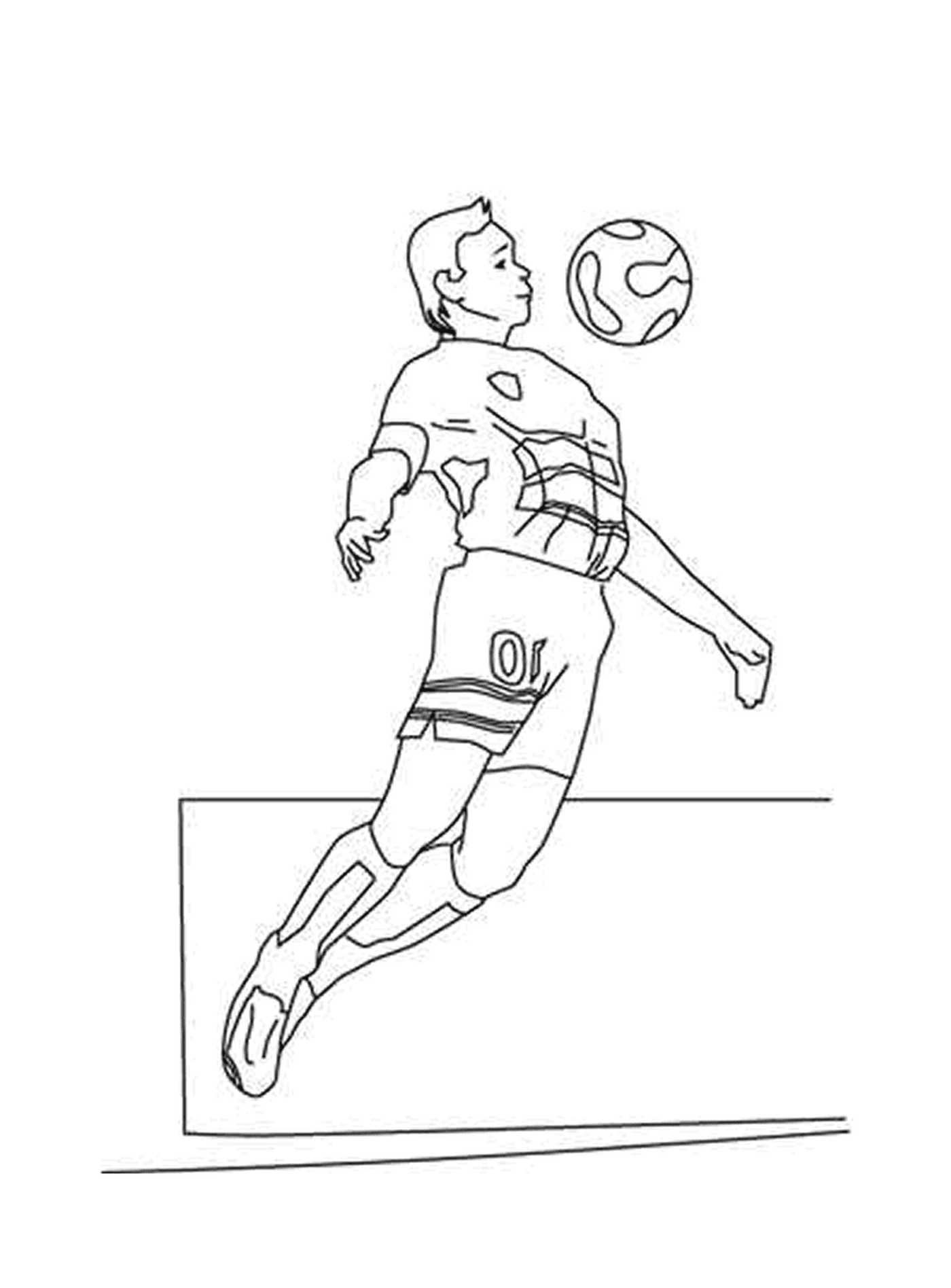 coloriage footballeur foot football ballon