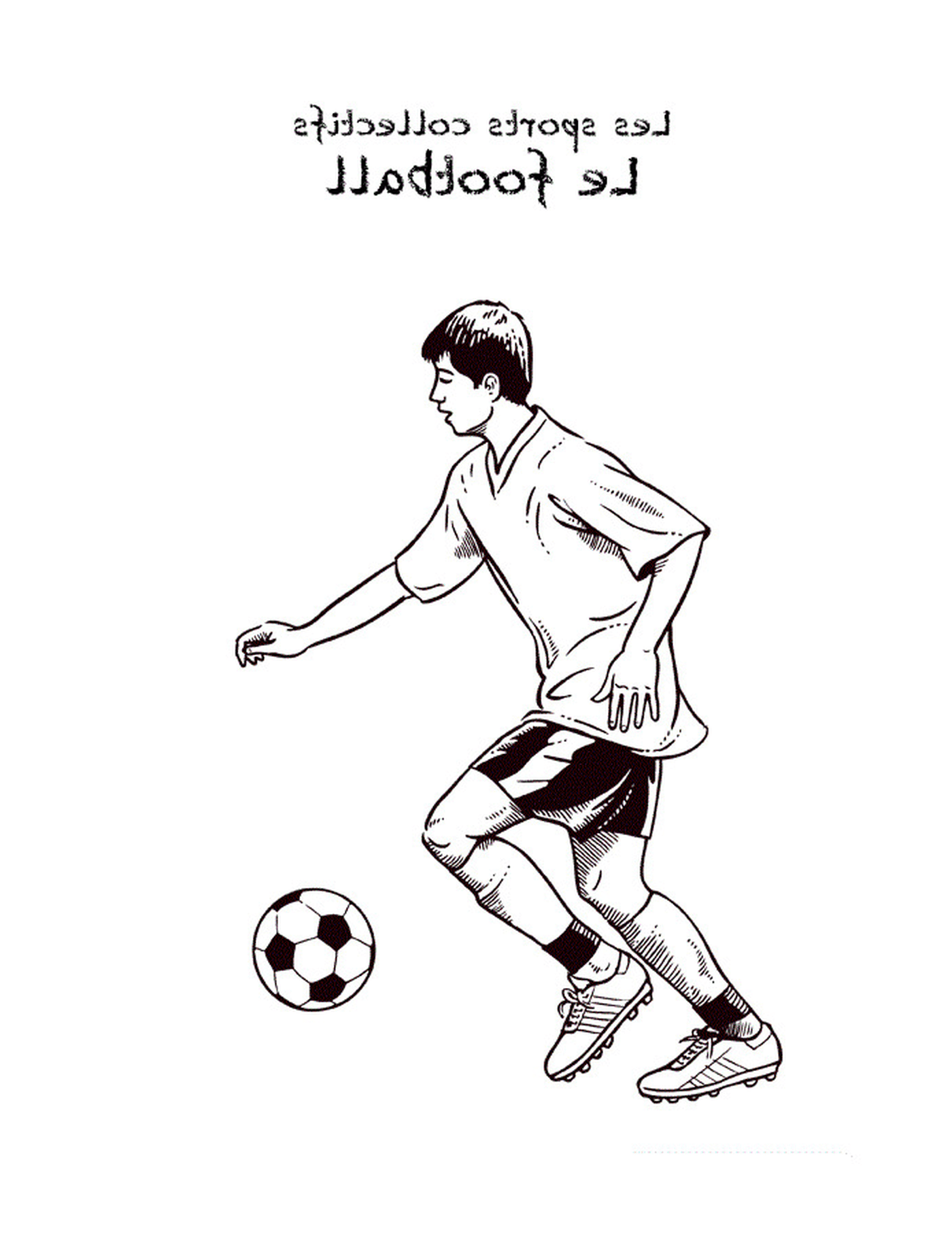 coloriage footballeur foot sport collectif football 4