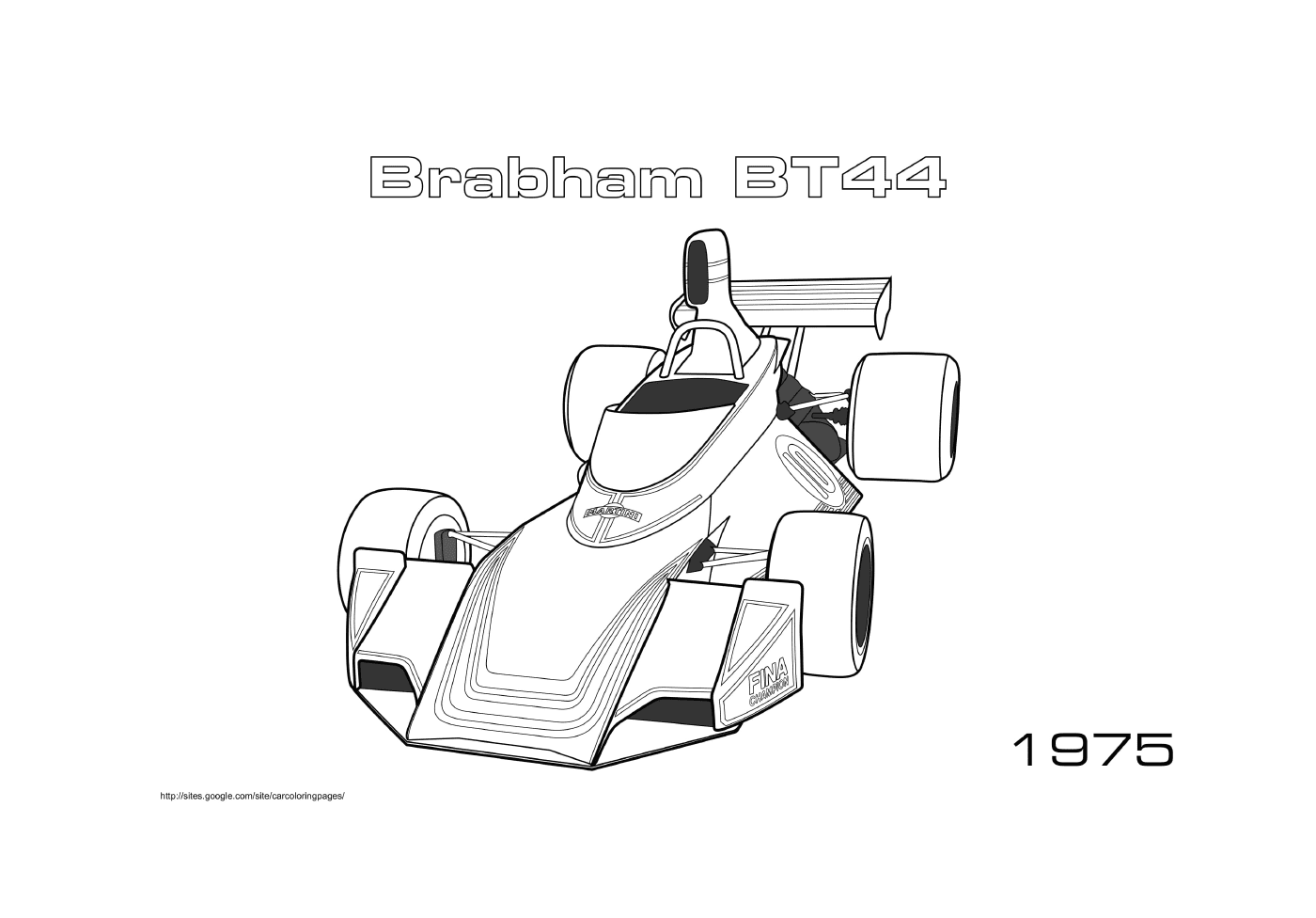 coloriage Formule 1 Voiture Brabham Bt44 1975