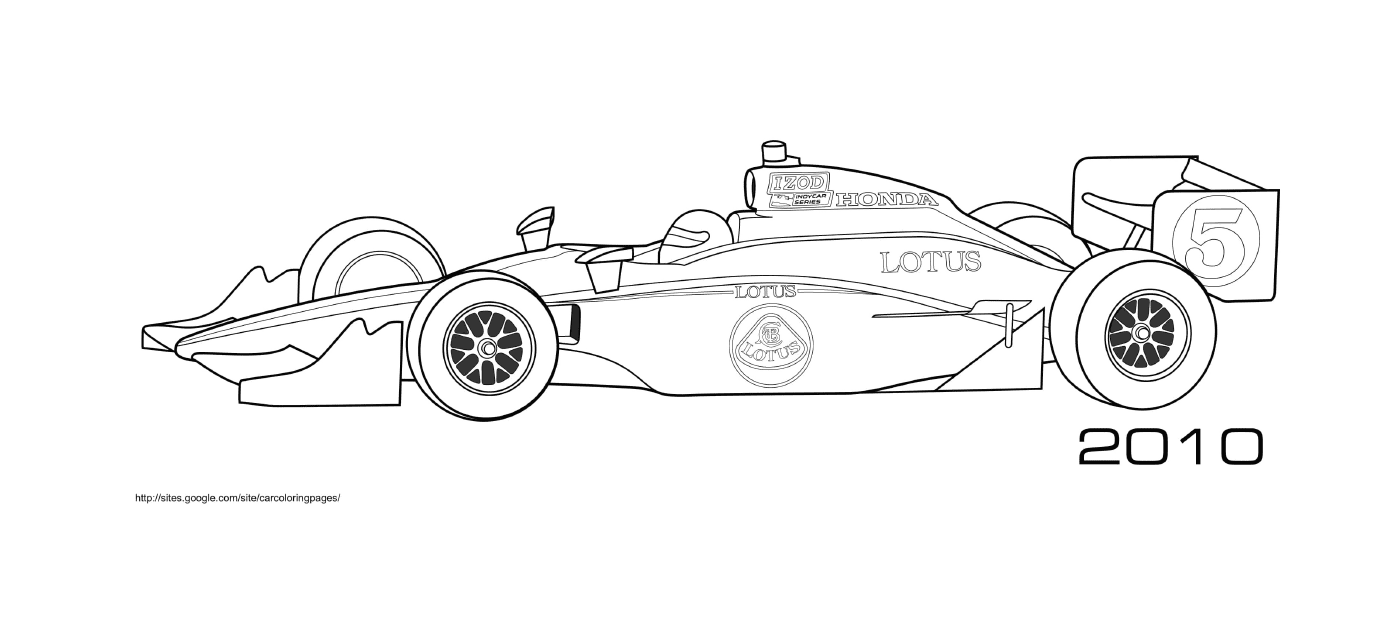 coloriage Formule 1 Voiture Honda Lotus 2010