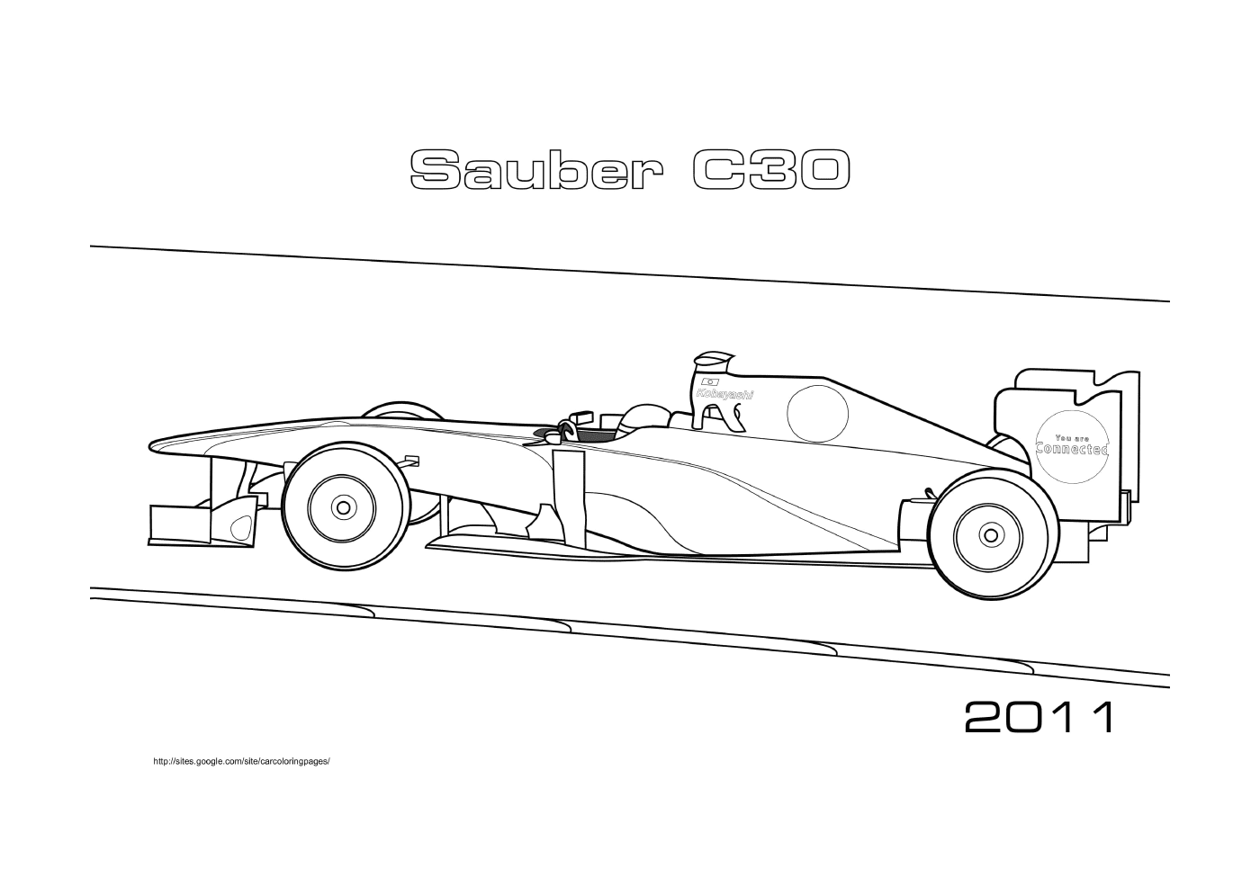 coloriage Formule 1 Voiture Sauber C30 2011