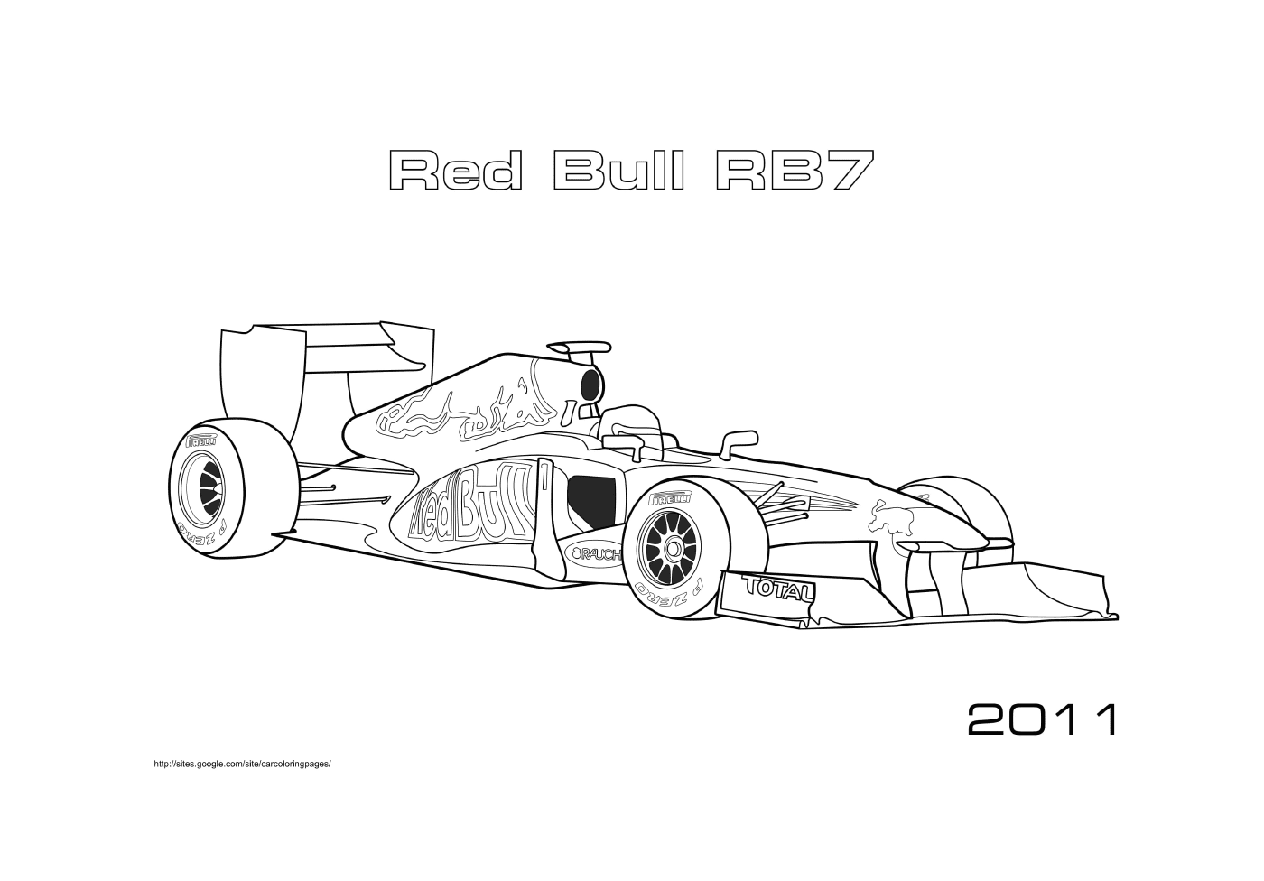 coloriage Formule 1 Red Bull Rb6 2011