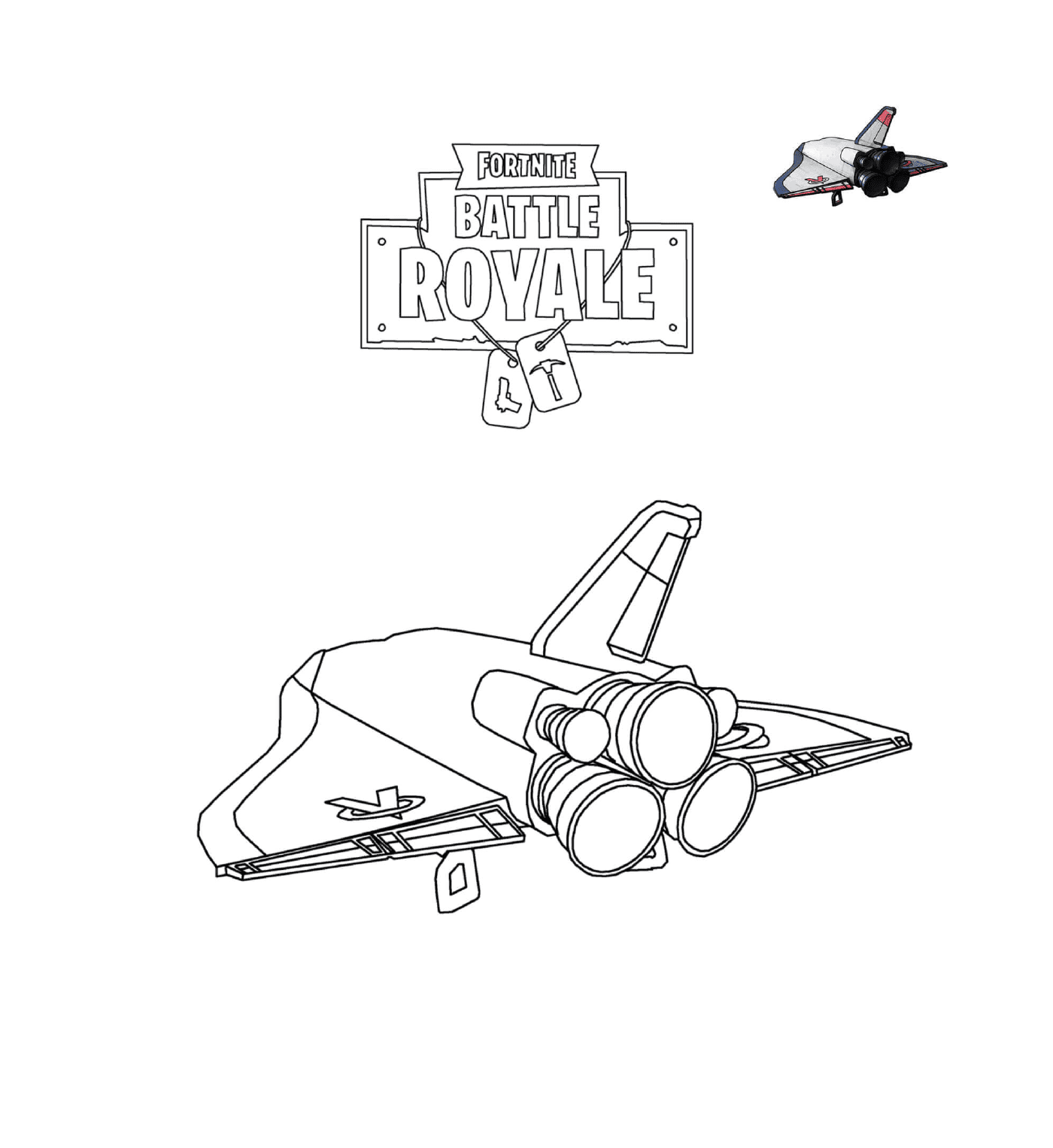 coloriage Orbital Shuttle Glider Fortnite