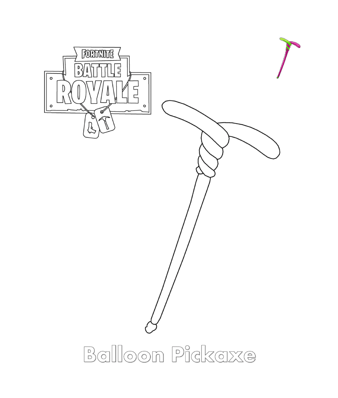 coloriage Fortnite Balloon Pickaxe Item