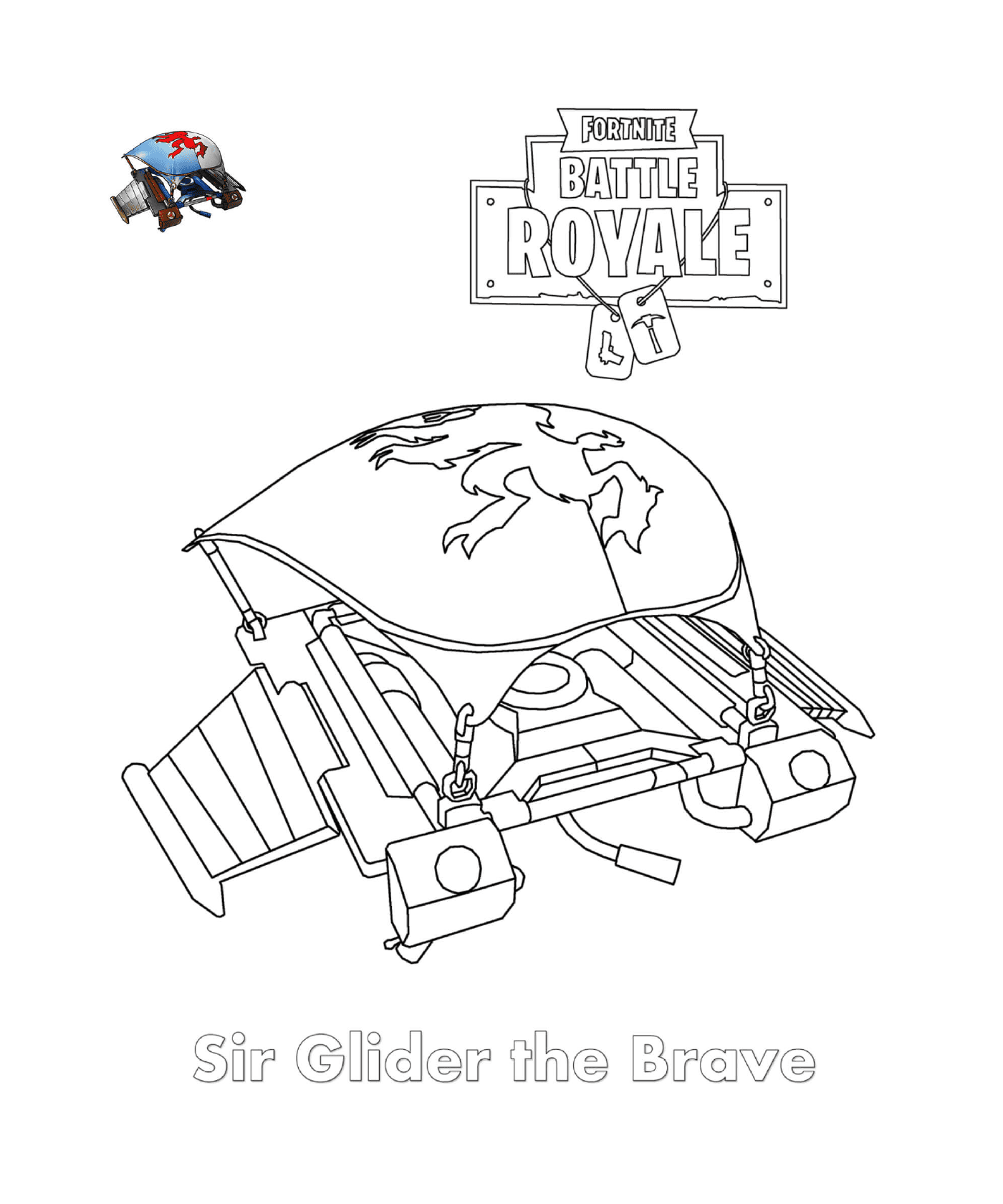 coloriage Sir Glider the Brave Fortnite
