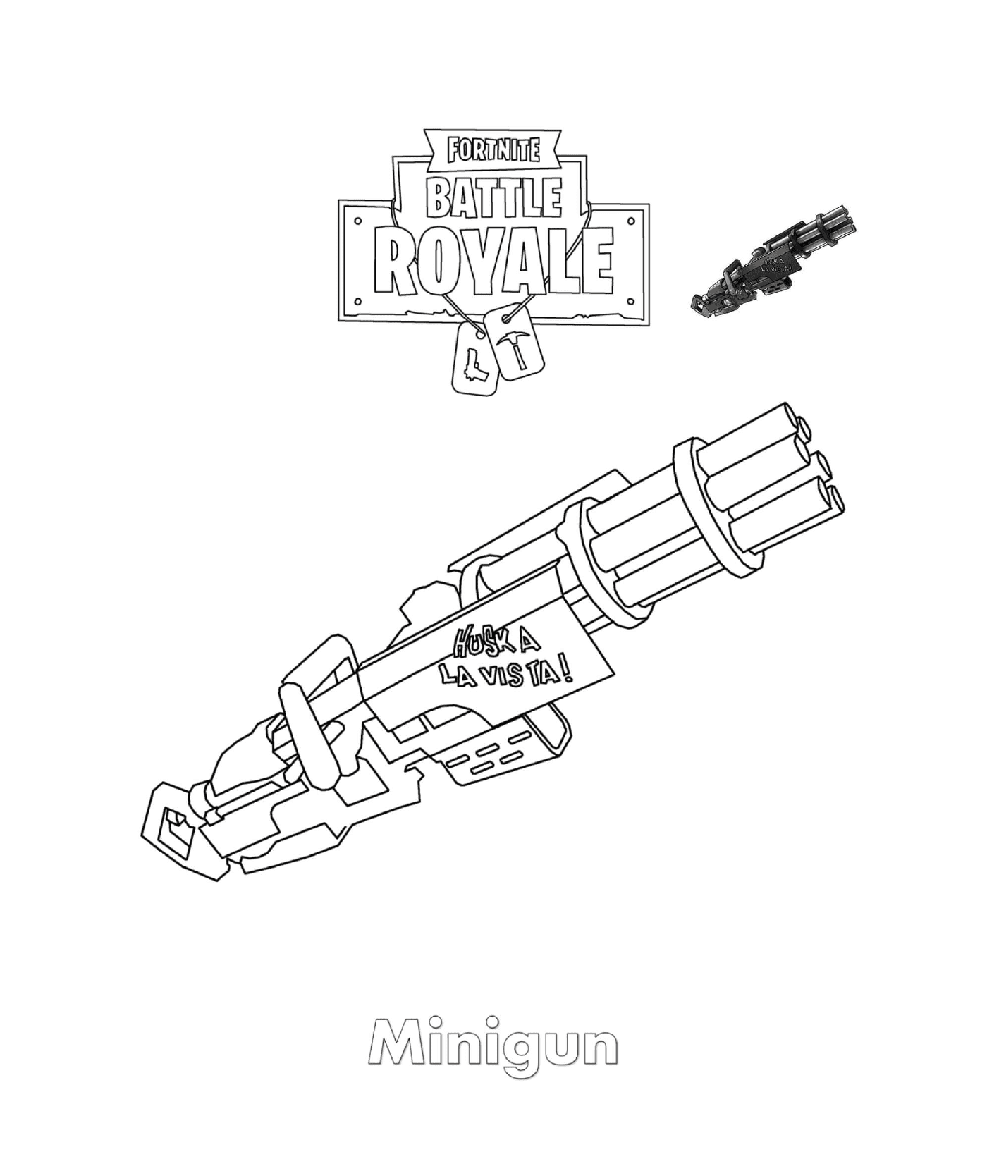 coloriage Minigun Fortnite 