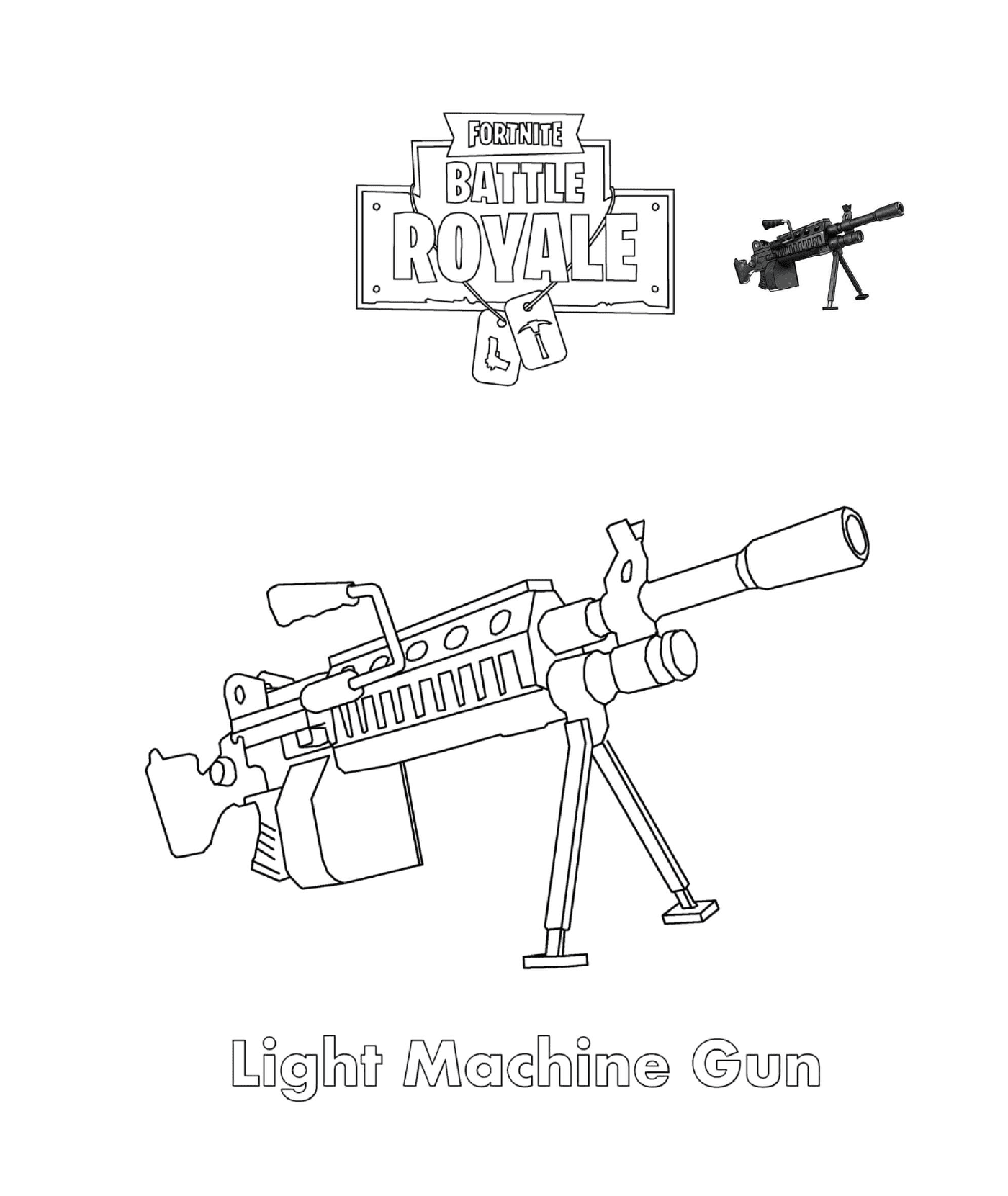 coloriage Light Machine Gun Fortnite Battle Royale