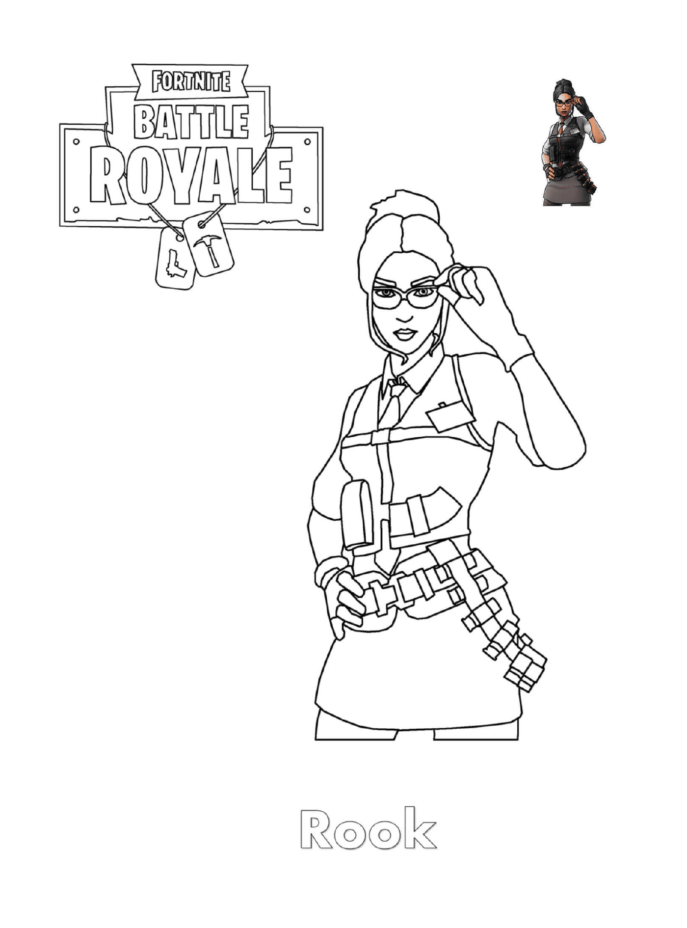 coloriage Rook Fortnite Girl
